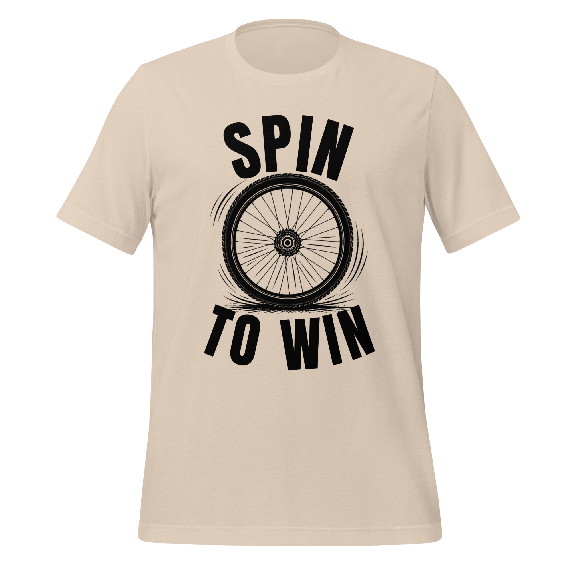 Spin to Win Cycling T-Shirt | Black Text Funny Cycling Tee for Riders - Cyclist Hive
