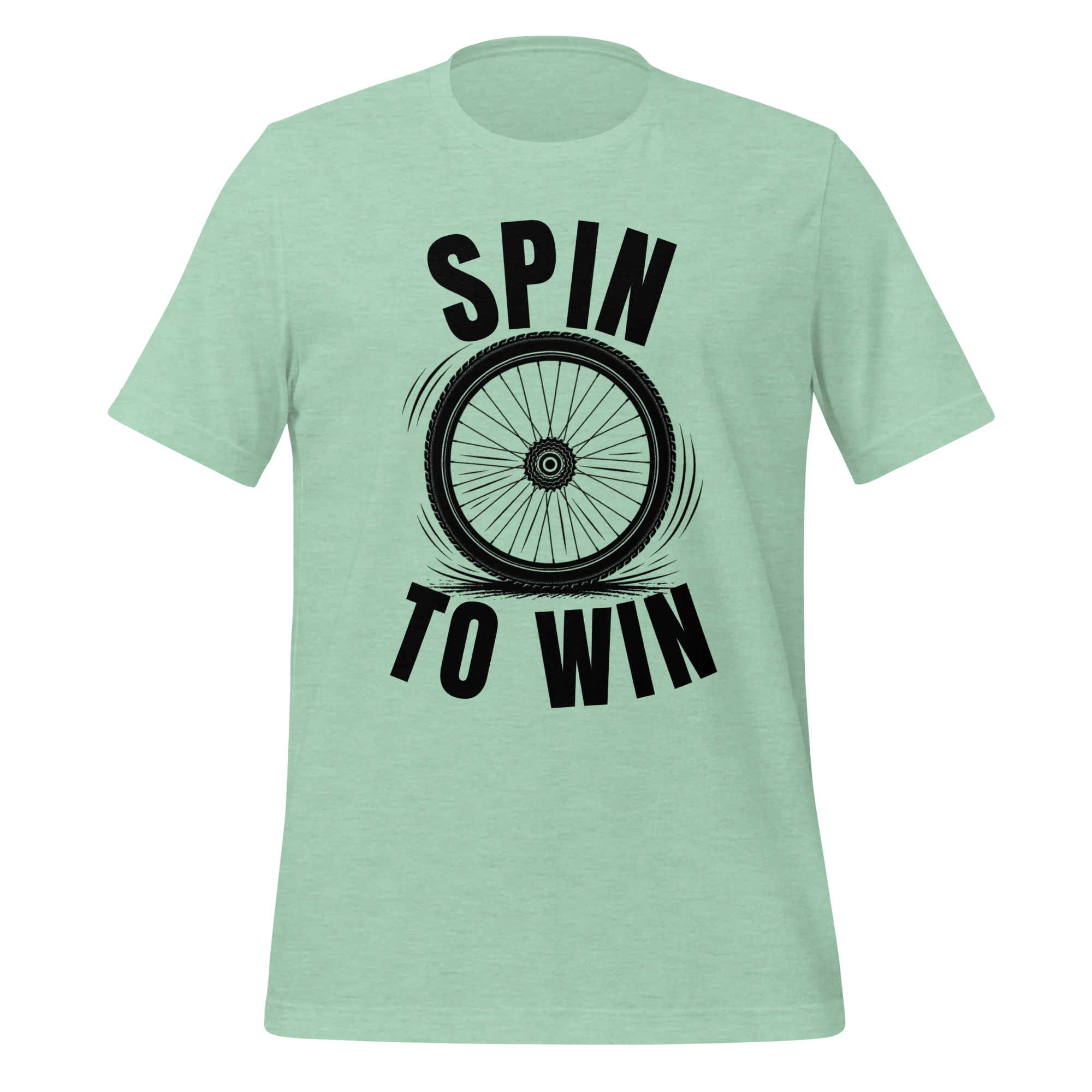 Spin to Win Cycling T-Shirt | Black Text Funny Cycling Tee for Riders - Cyclist Hive