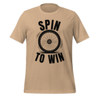 Spin to Win Cycling T-Shirt | Black Text Funny Cycling Tee for Riders - Cyclist Hive