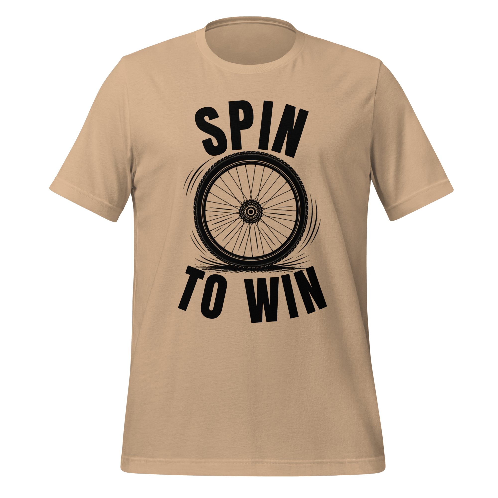 Spin to Win Cycling T-Shirt | Black Text Funny Cycling Tee for Riders - Cyclist Hive
