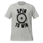 Spin to Win Cycling T-Shirt | Black Text Funny Cycling Tee for Riders - Cyclist Hive