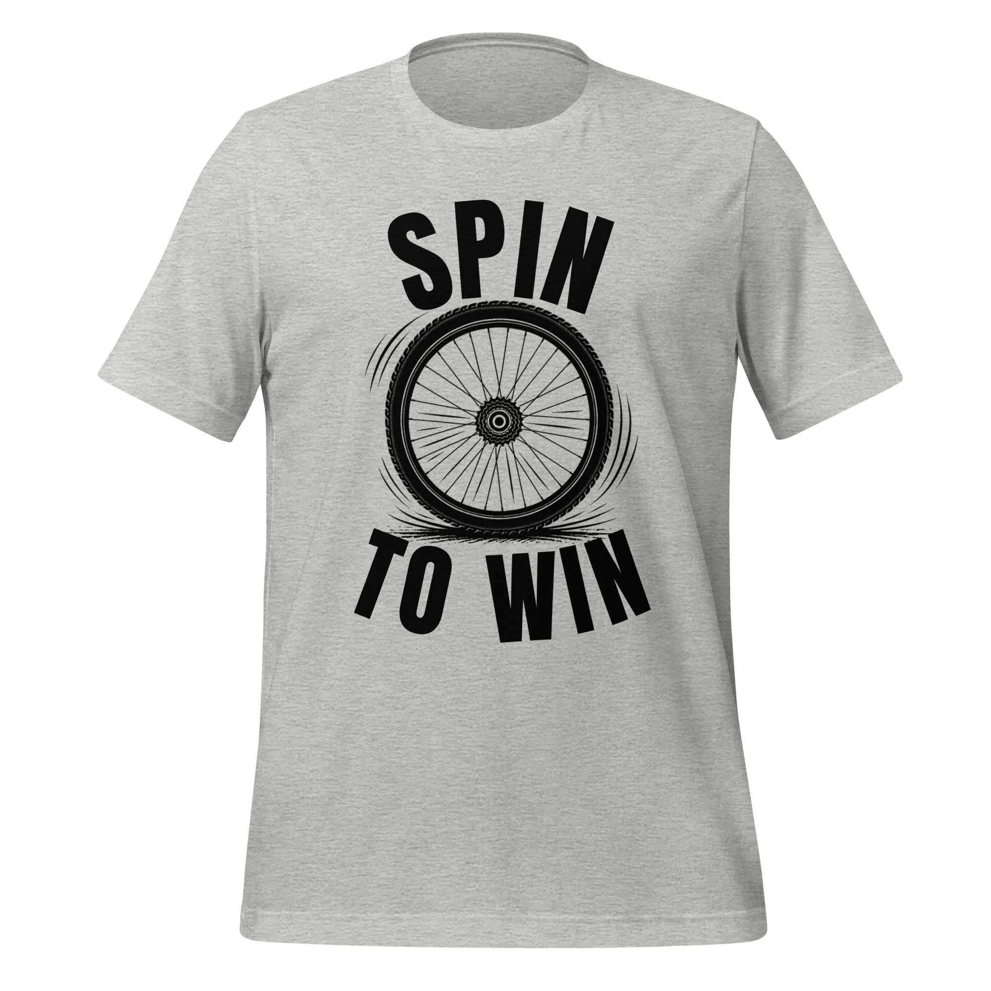 Spin to Win Cycling T-Shirt | Black Text Funny Cycling Tee for Riders - Cyclist Hive