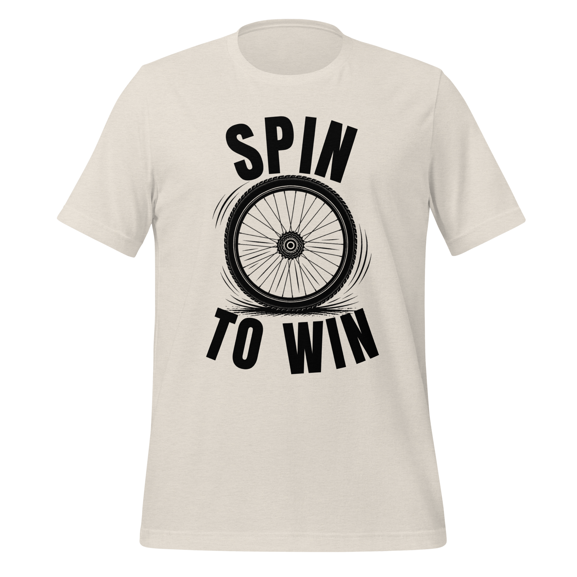 Spin to Win Cycling T-Shirt | Black Text Funny Cycling Tee for Riders - Cyclist Hive