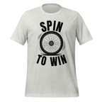 Spin to Win Cycling T-Shirt | Black Text Funny Cycling Tee for Riders - Cyclist Hive