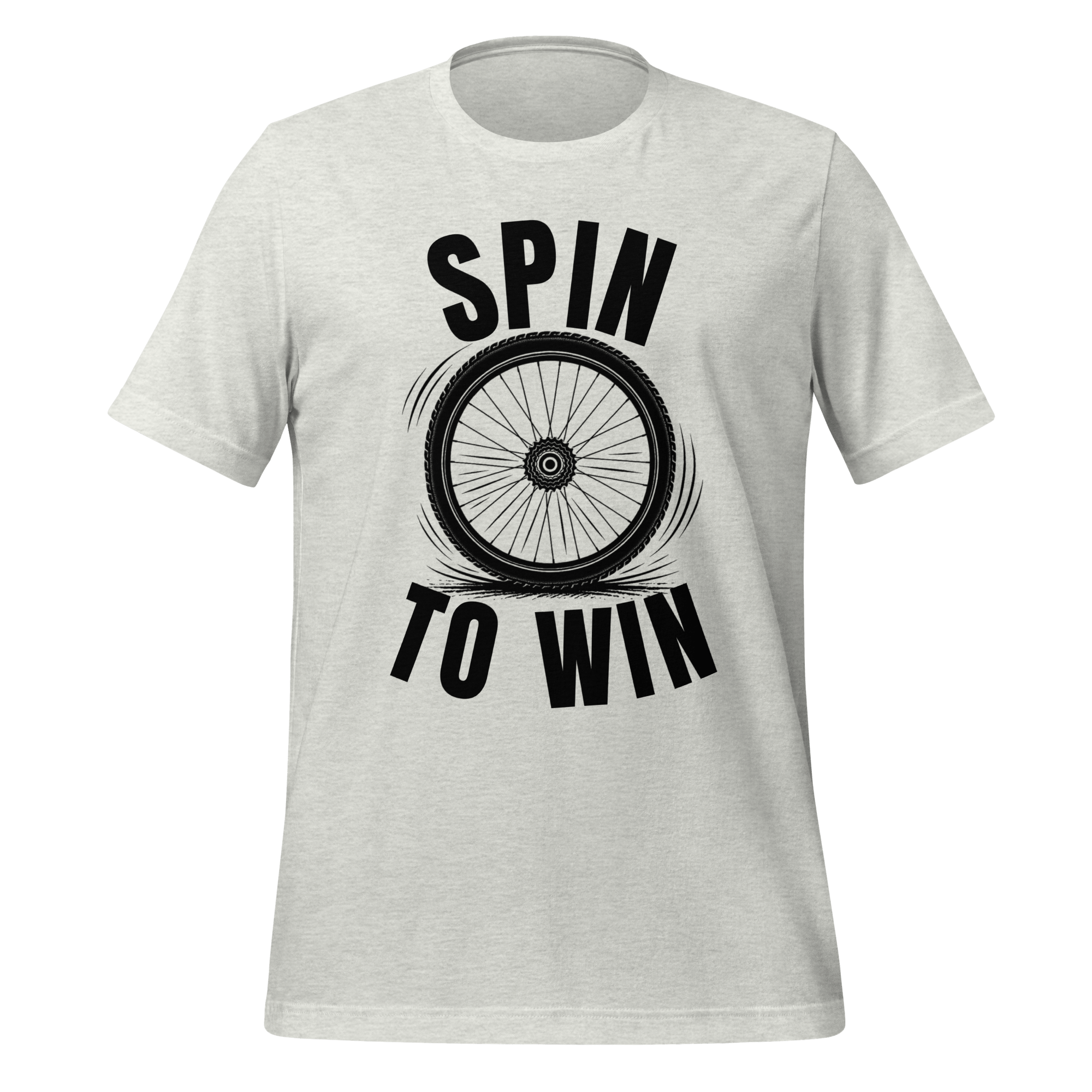 Spin to Win Cycling T-Shirt | Black Text Funny Cycling Tee for Riders - Cyclist Hive