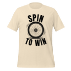 Spin to Win Cycling T-Shirt | Black Text Funny Cycling Tee for Riders - Cyclist Hive
