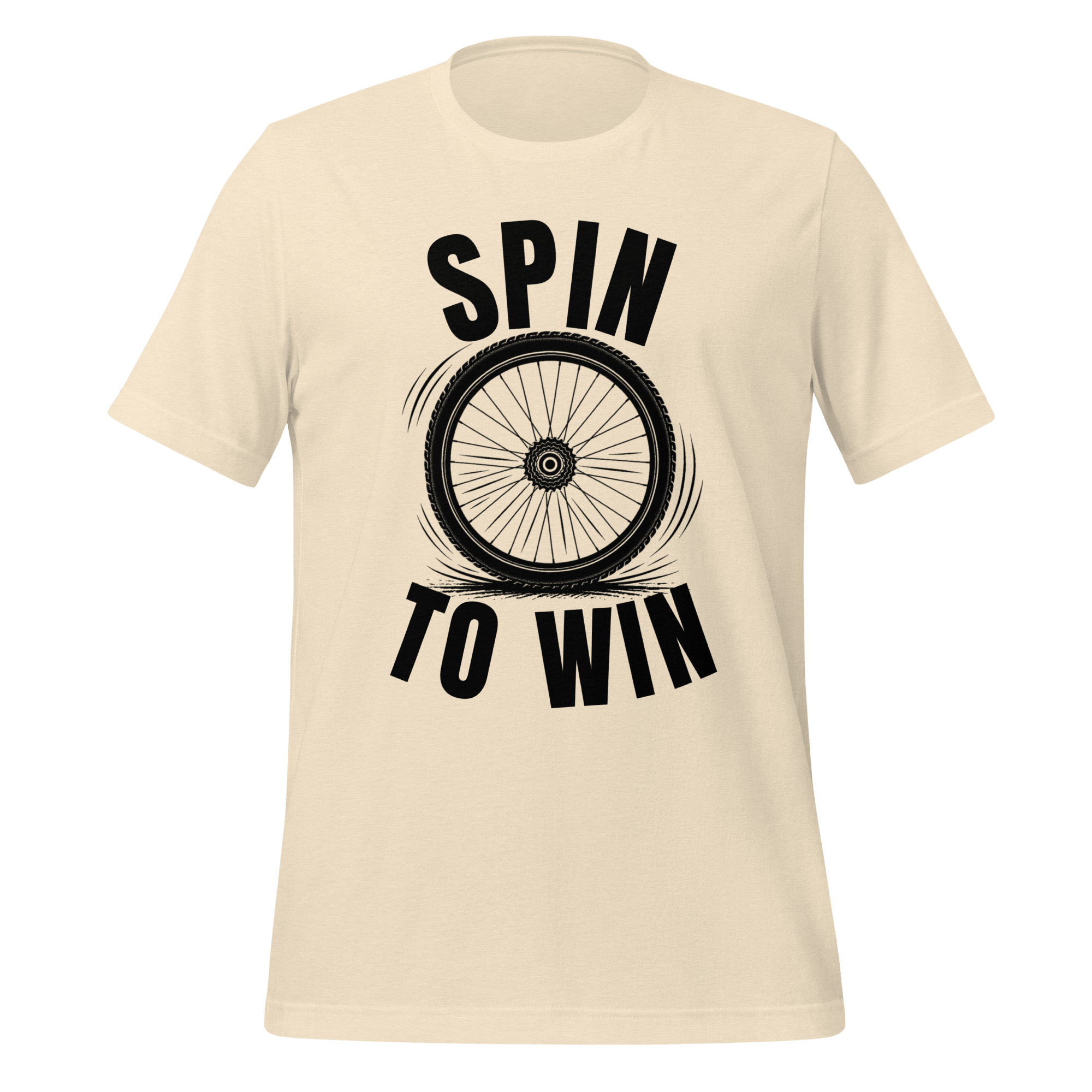 Spin to Win Cycling T-Shirt | Black Text Funny Cycling Tee for Riders - Cyclist Hive