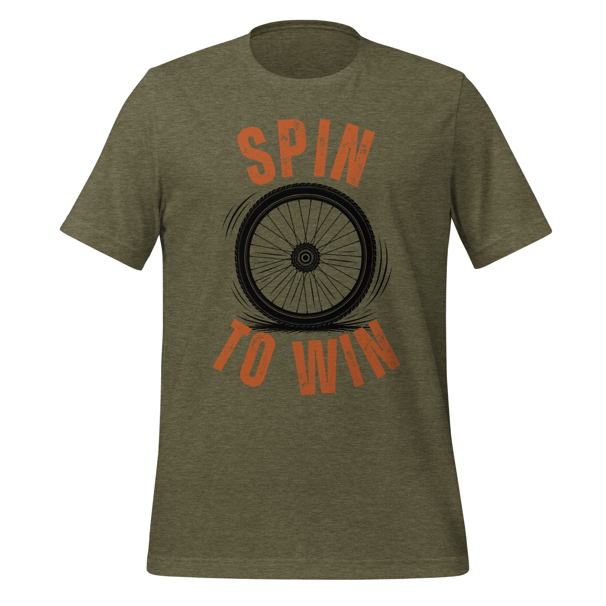 Spin to Win Cycling T-Shirt | Orange Retro Lettering Bike Tee - Cyclist Hive