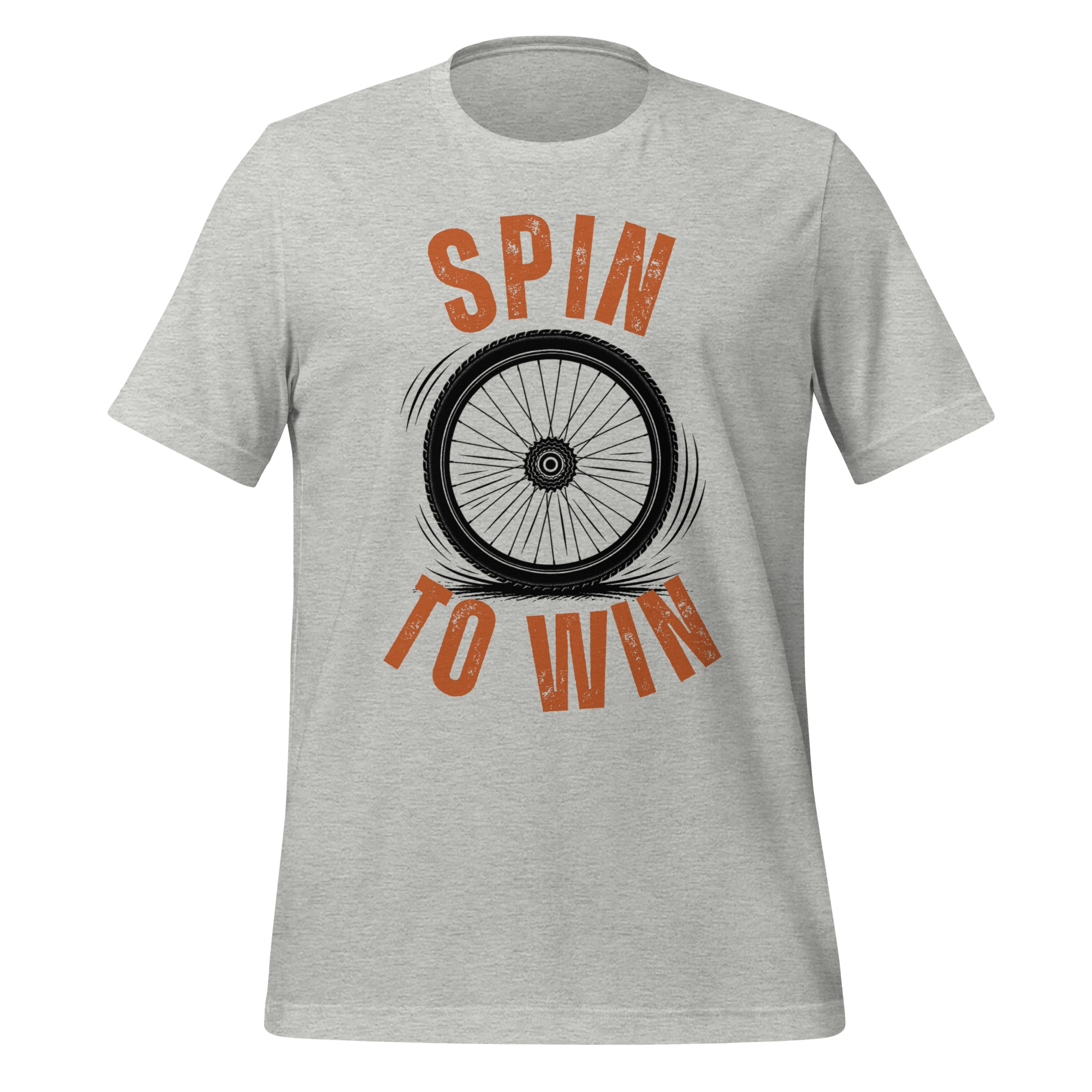 Spin to Win Cycling T-Shirt | Orange Retro Lettering Bike Tee - Cyclist Hive