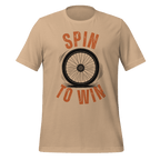 Spin to Win Cycling T-Shirt | Orange Retro Lettering Bike Tee - Cyclist Hive