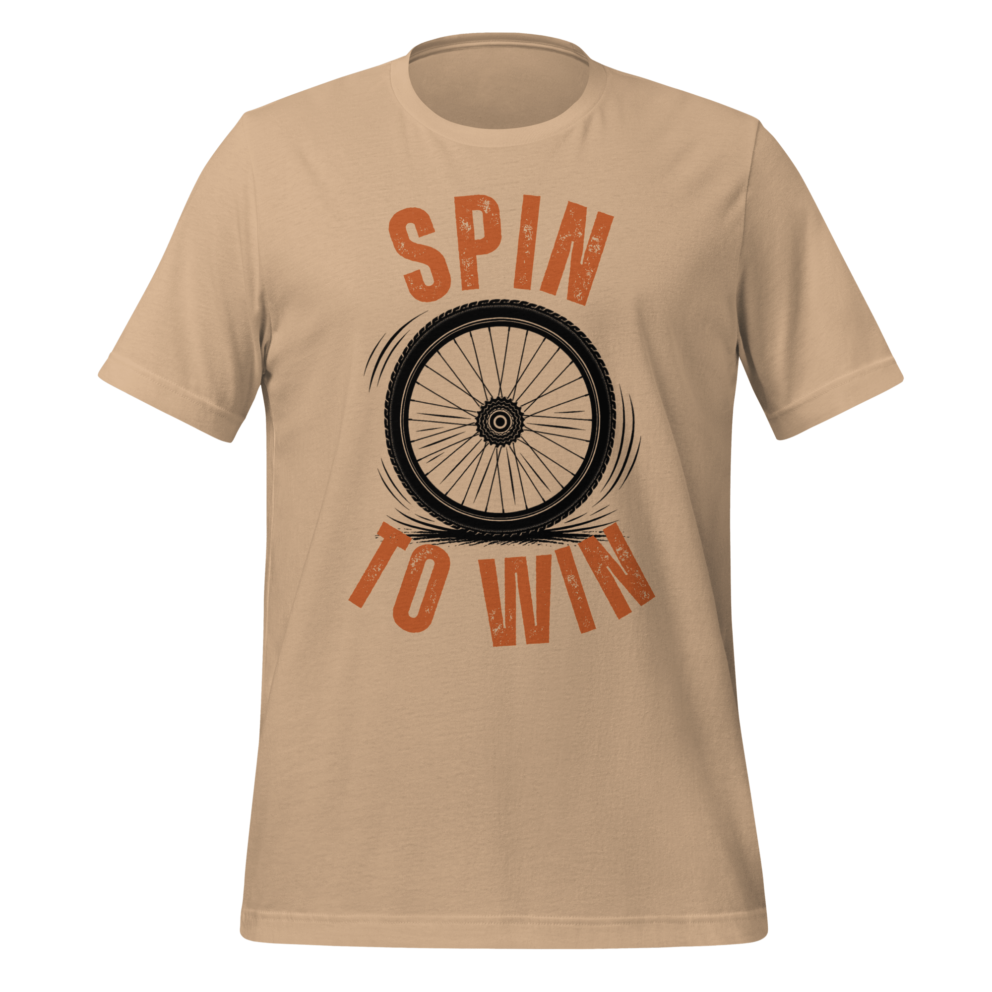 Spin to Win Cycling T-Shirt | Orange Retro Lettering Bike Tee - Cyclist Hive