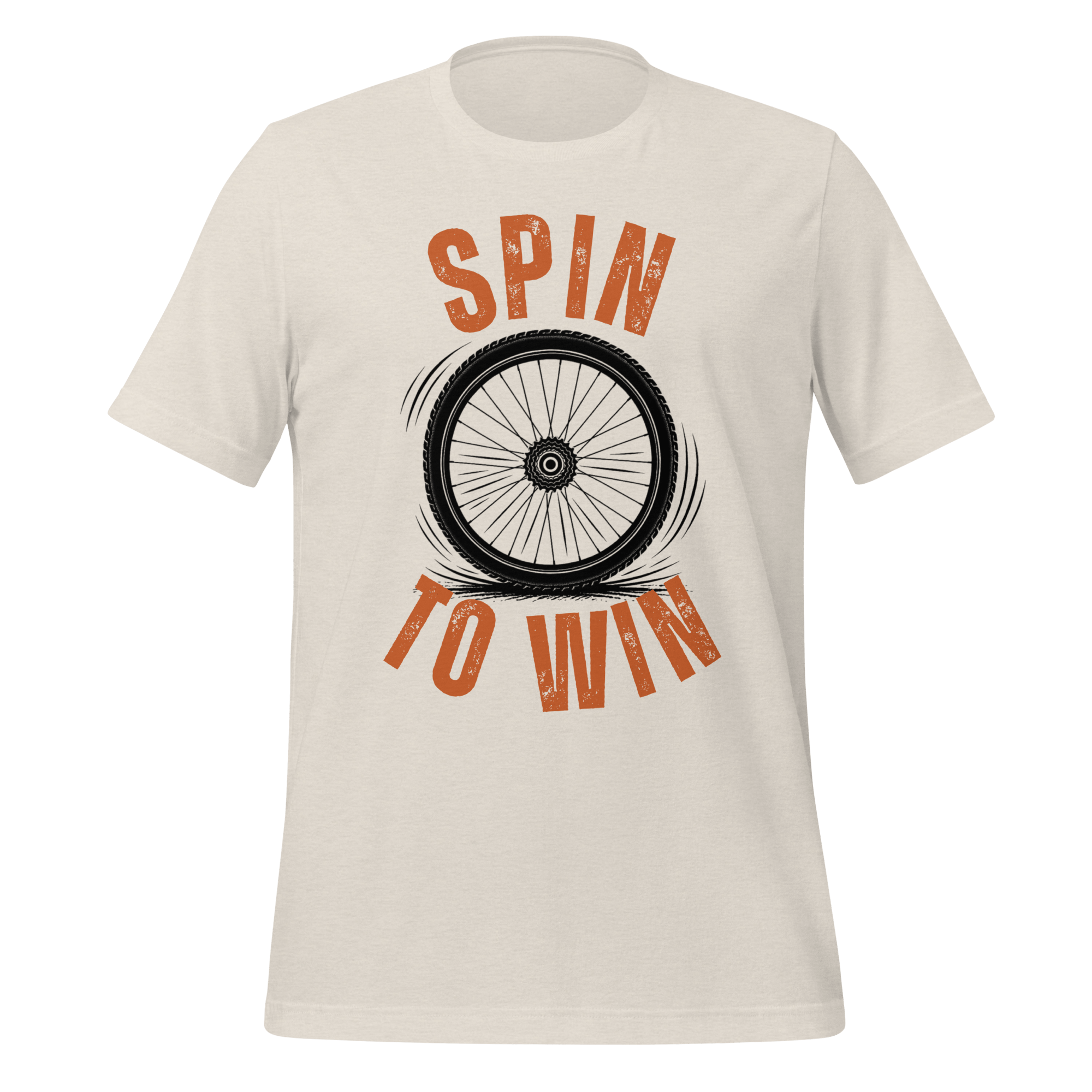 Spin to Win Cycling T-Shirt | Orange Retro Lettering Bike Tee - Cyclist Hive
