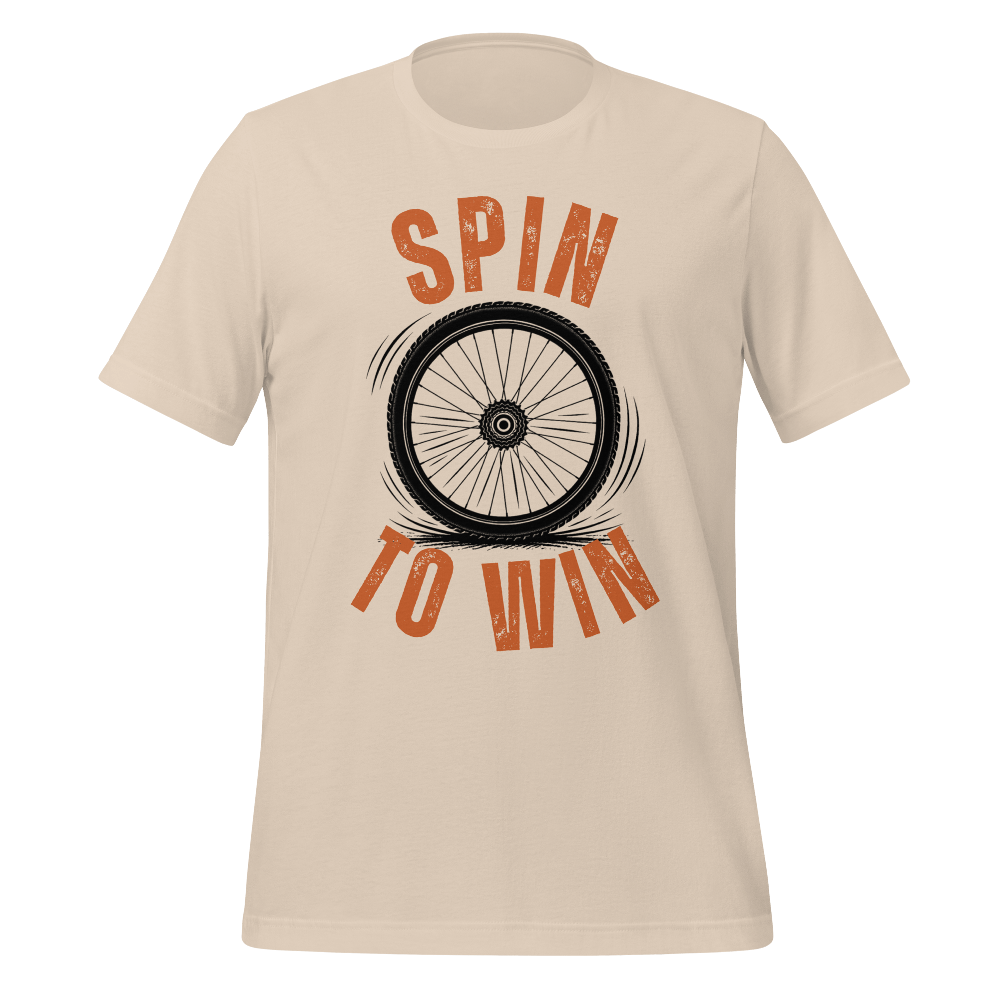 Spin to Win Cycling T-Shirt | Orange Retro Lettering Bike Tee - Cyclist Hive