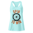 Spin to Win Orange Retro Lettering | Women’s Racerback Tank - Cyclist Hive
