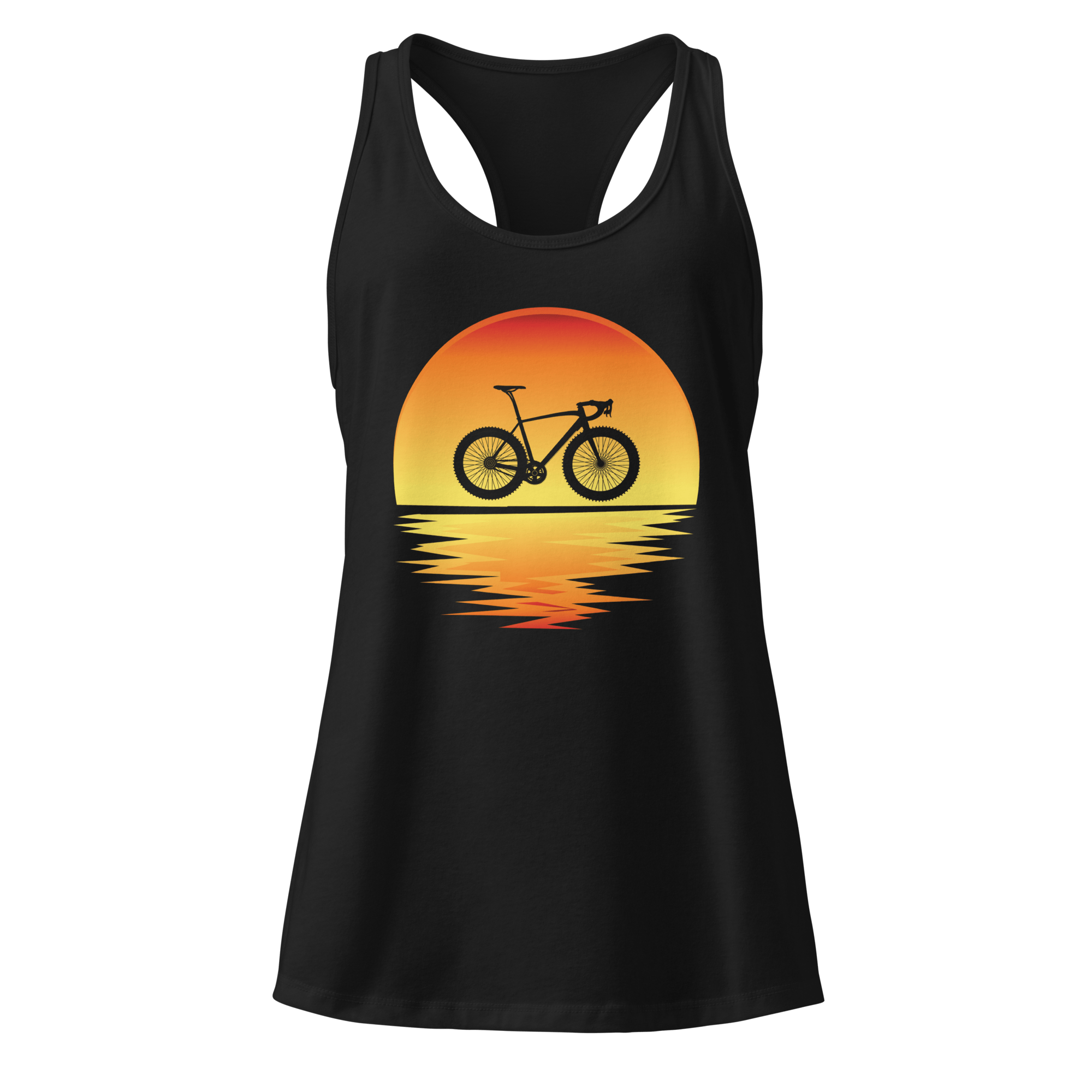 Sunset Bike Silhouette | Women’s Cycling Racerback Tank - Cyclist Hive
