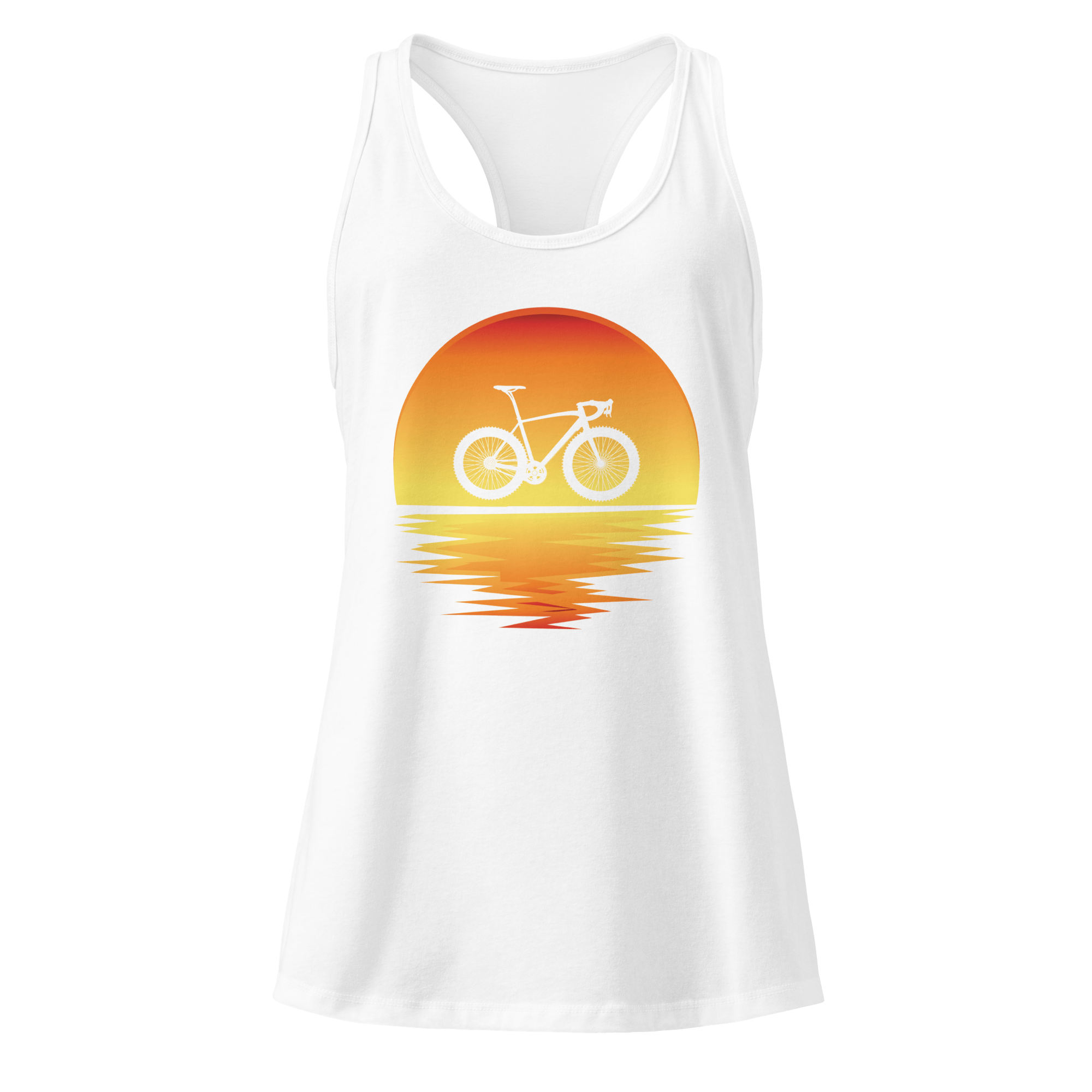 Sunset Bike Silhouette | Women’s Cycling Racerback Tank - Cyclist Hive