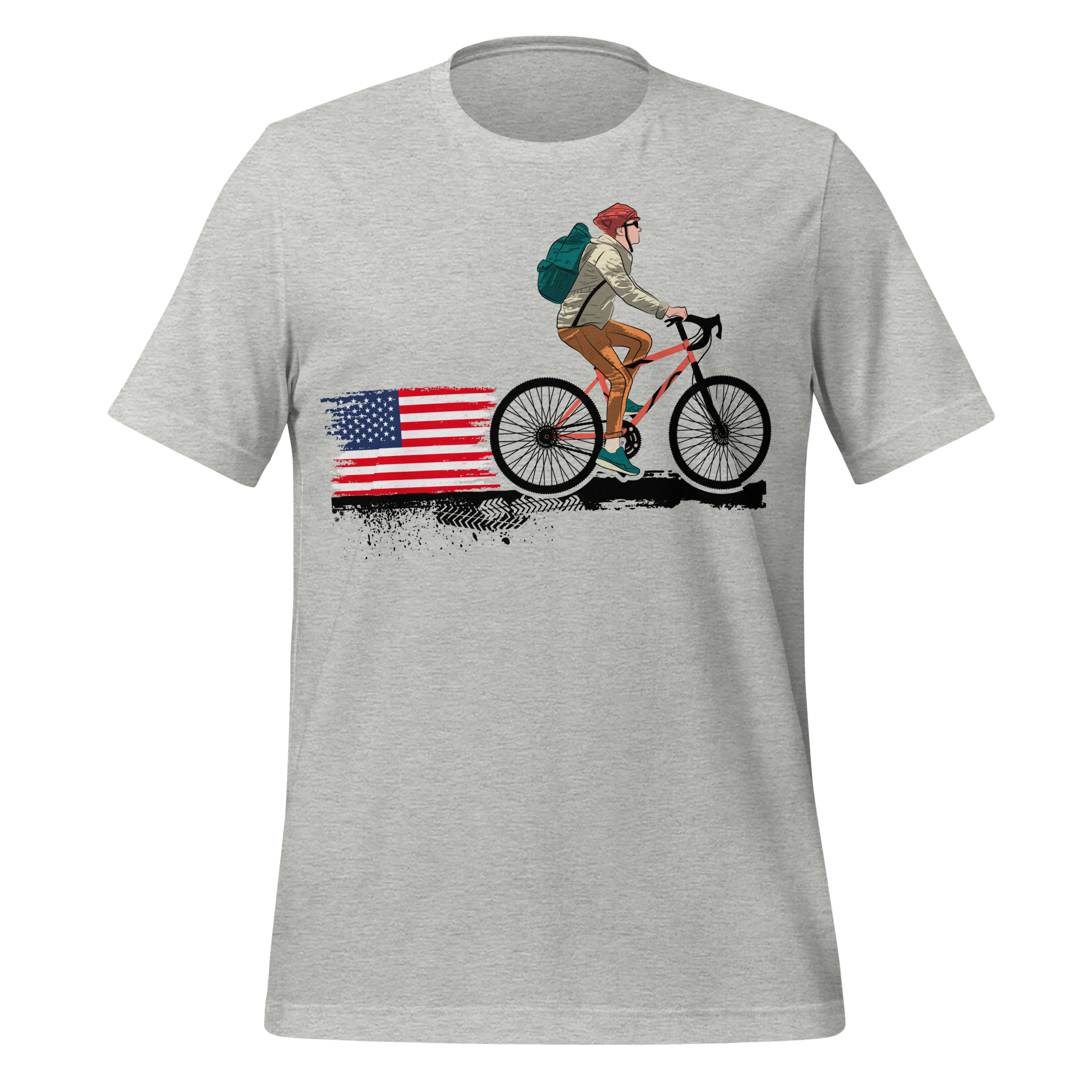 American Flag Cycling T-Shirt | Patriotic Bike Rider Tee   Cyclist Hive