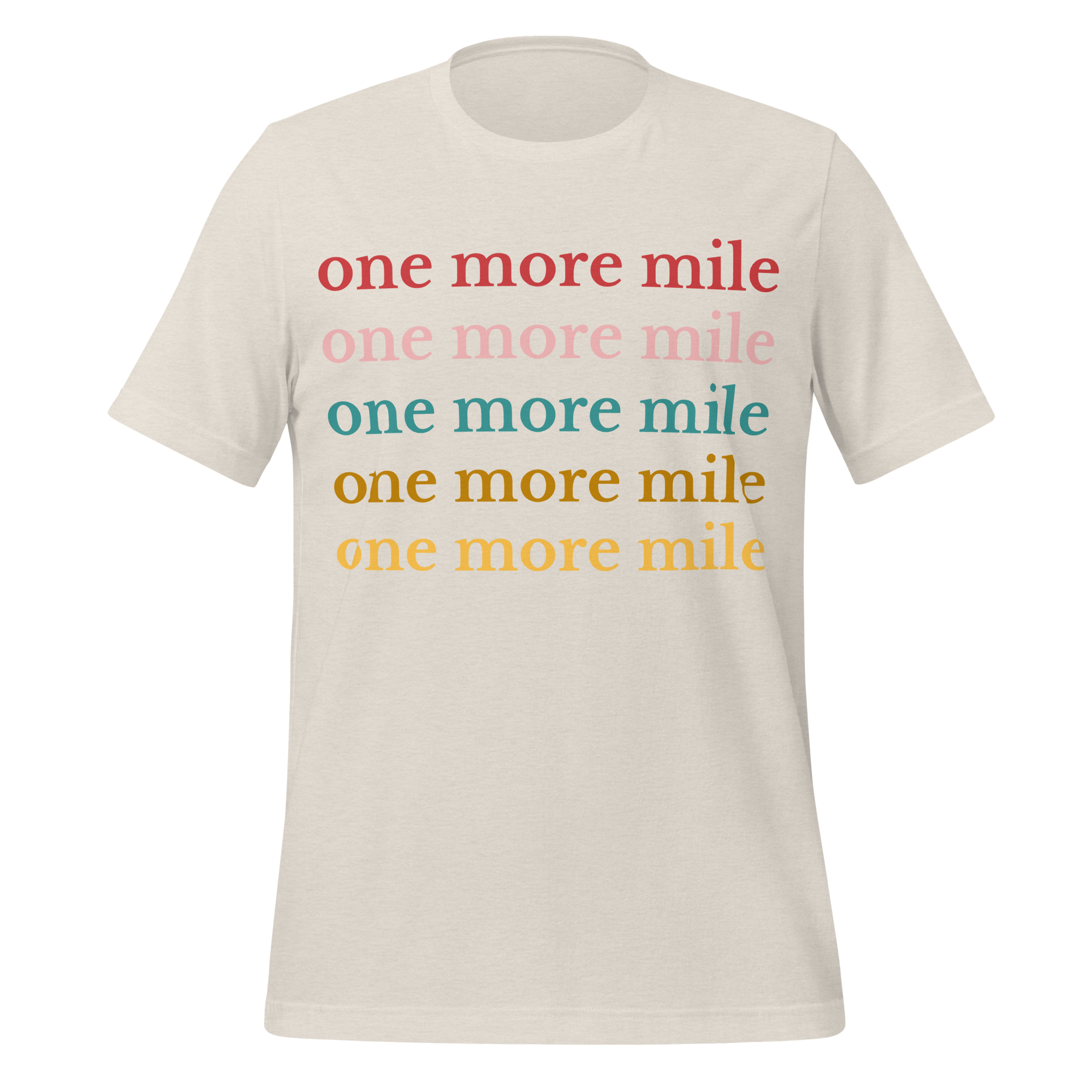One More Mile Cycling T-Shirt | Motivational Bike Rider Tee  Heather Dust / 2XL Cyclist Hive