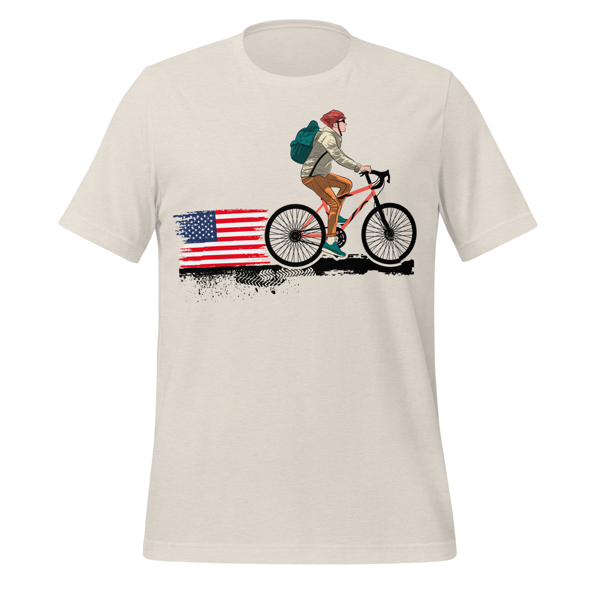 American Flag Cycling T-Shirt | Patriotic Bike Rider Tee   Cyclist Hive
