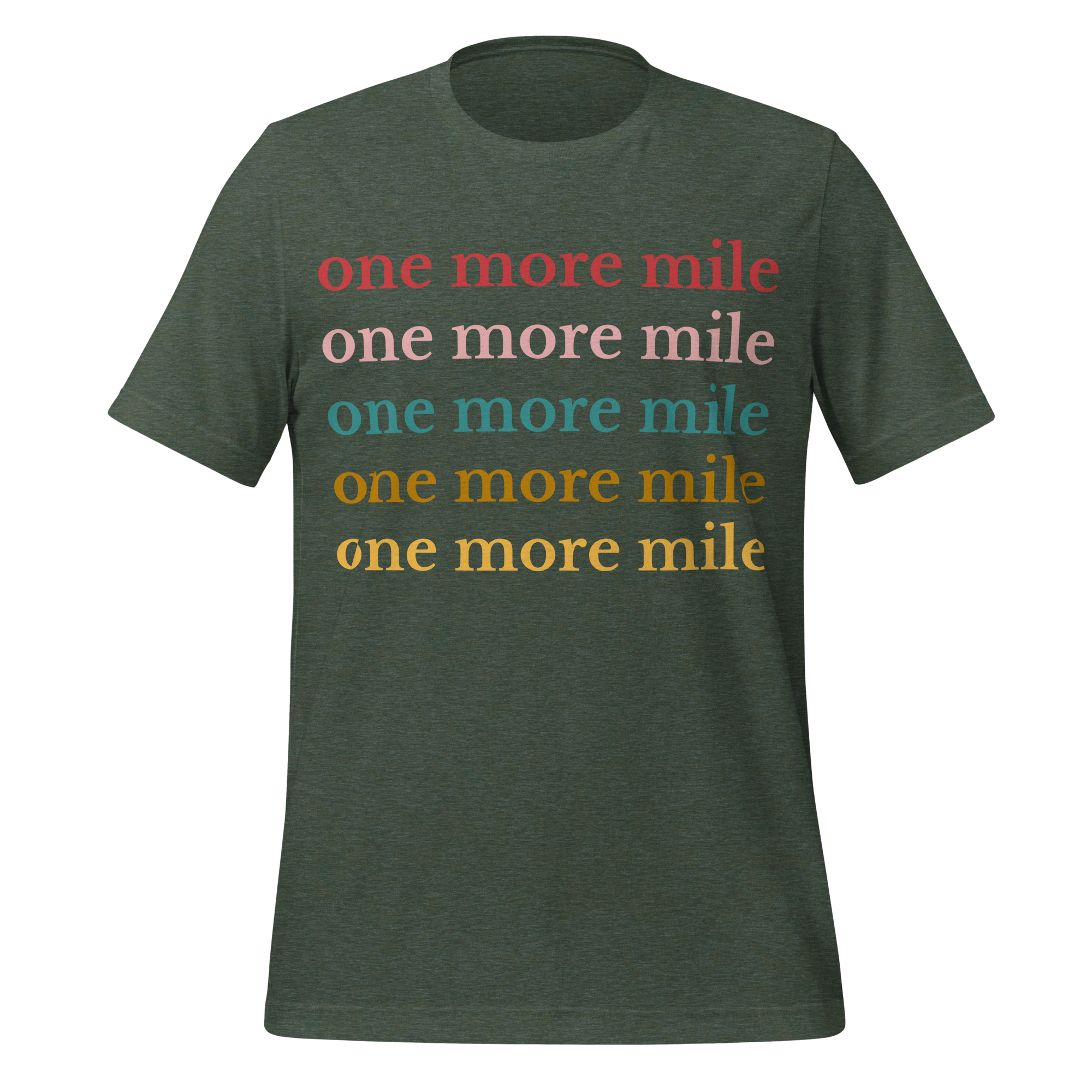 One More Mile Cycling T-Shirt | Motivational Bike Rider Tee  Heather Forest / 2XL Cyclist Hive