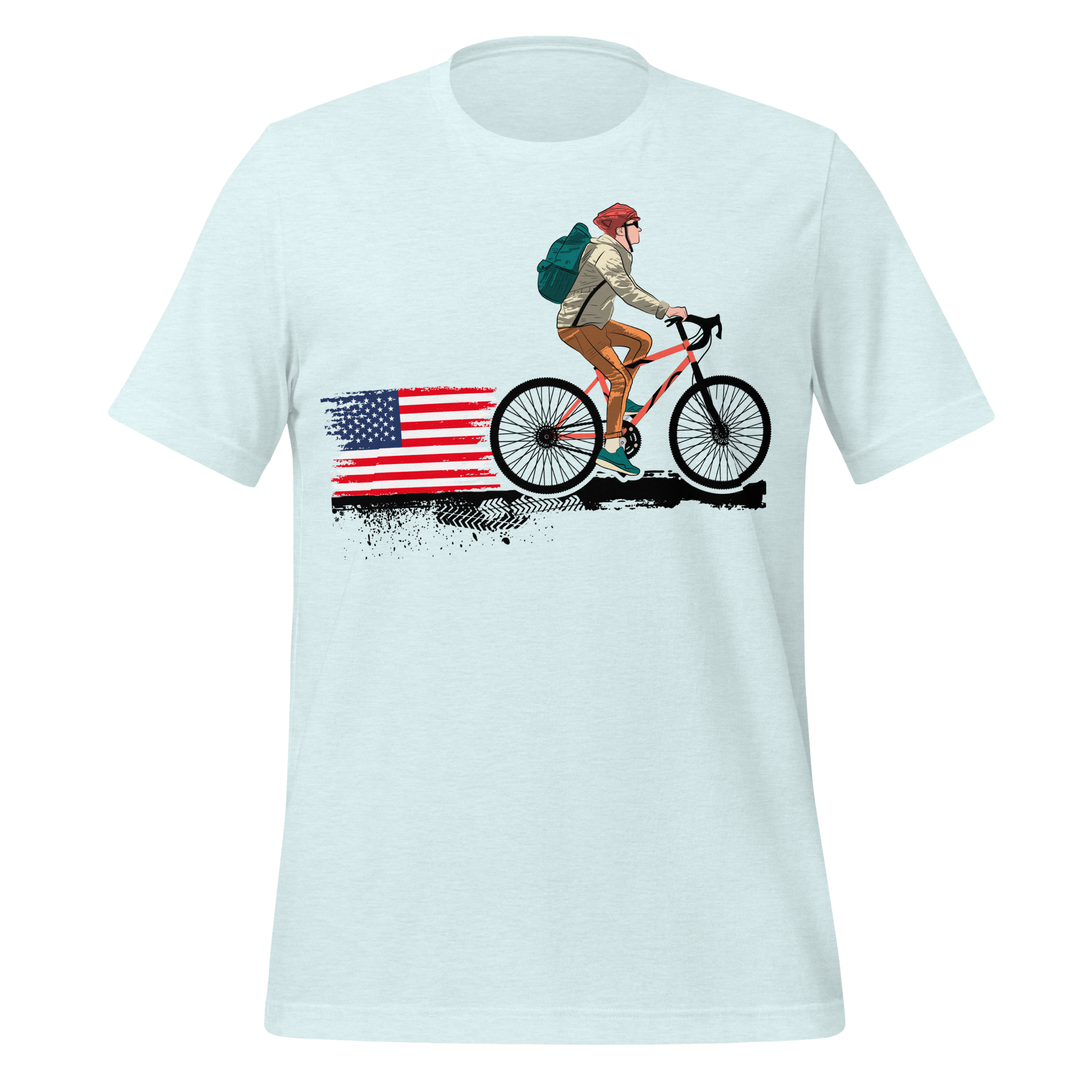American Flag Cycling T-Shirt | Patriotic Bike Rider Tee   Cyclist Hive