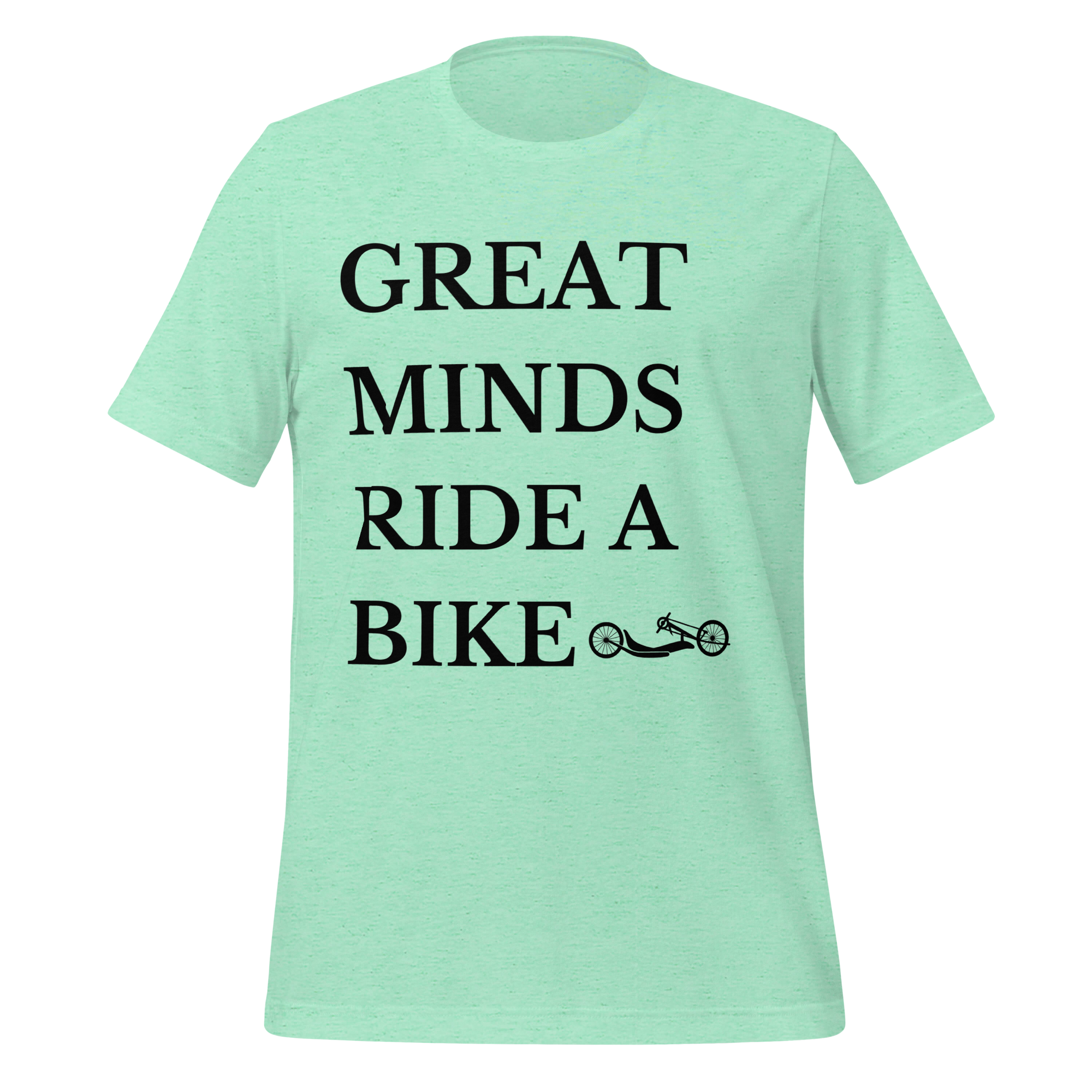 Great Minds Ride a Bike Handcycle T-Shirt | Adaptive Cycling Tee  Heather Mint / 2XL Cyclist Hive