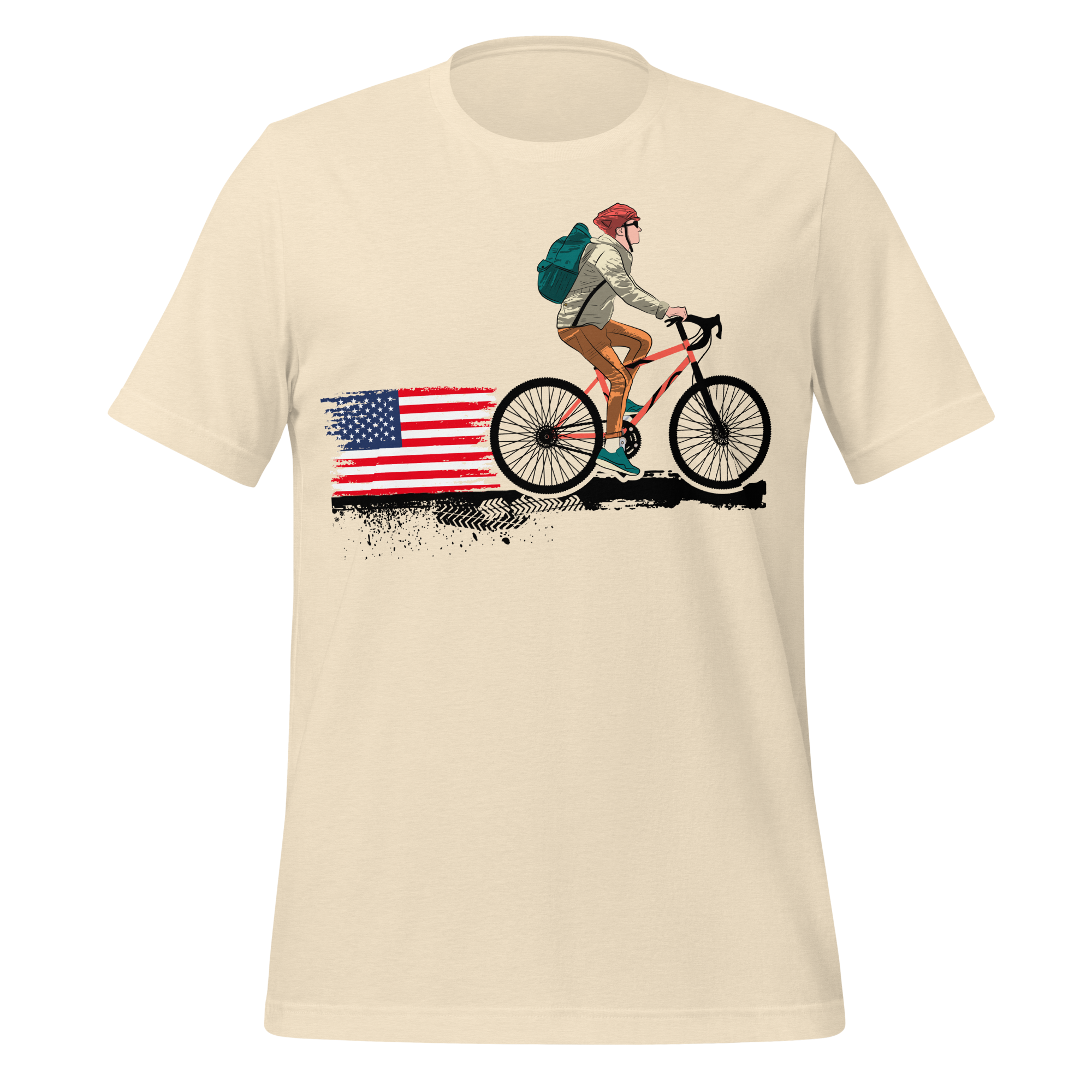 American Flag Cycling T-Shirt | Patriotic Bike Rider Tee   Cyclist Hive