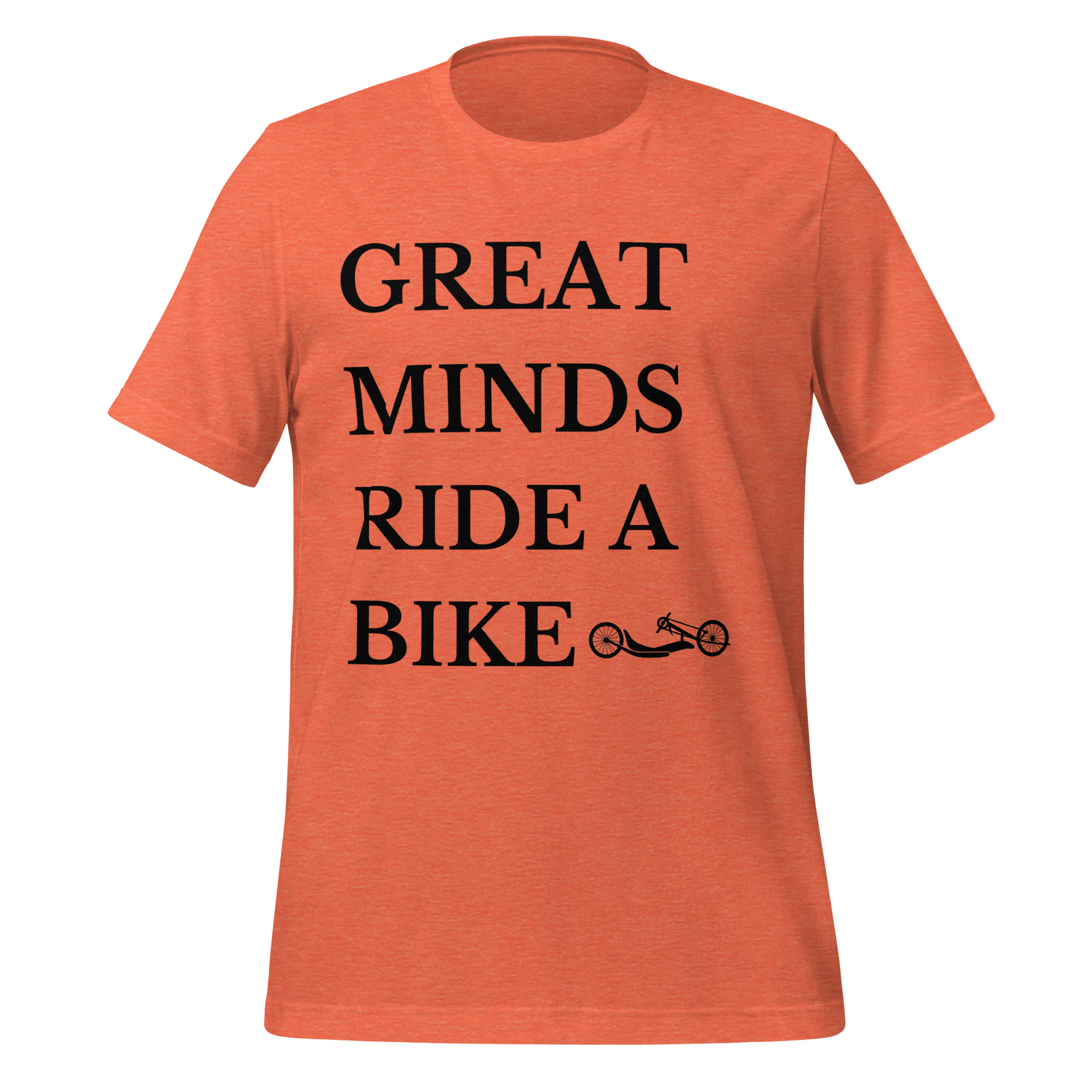 Great Minds Ride a Bike Handcycle T-Shirt | Adaptive Cycling Tee  Heather Orange / 2XL Cyclist Hive