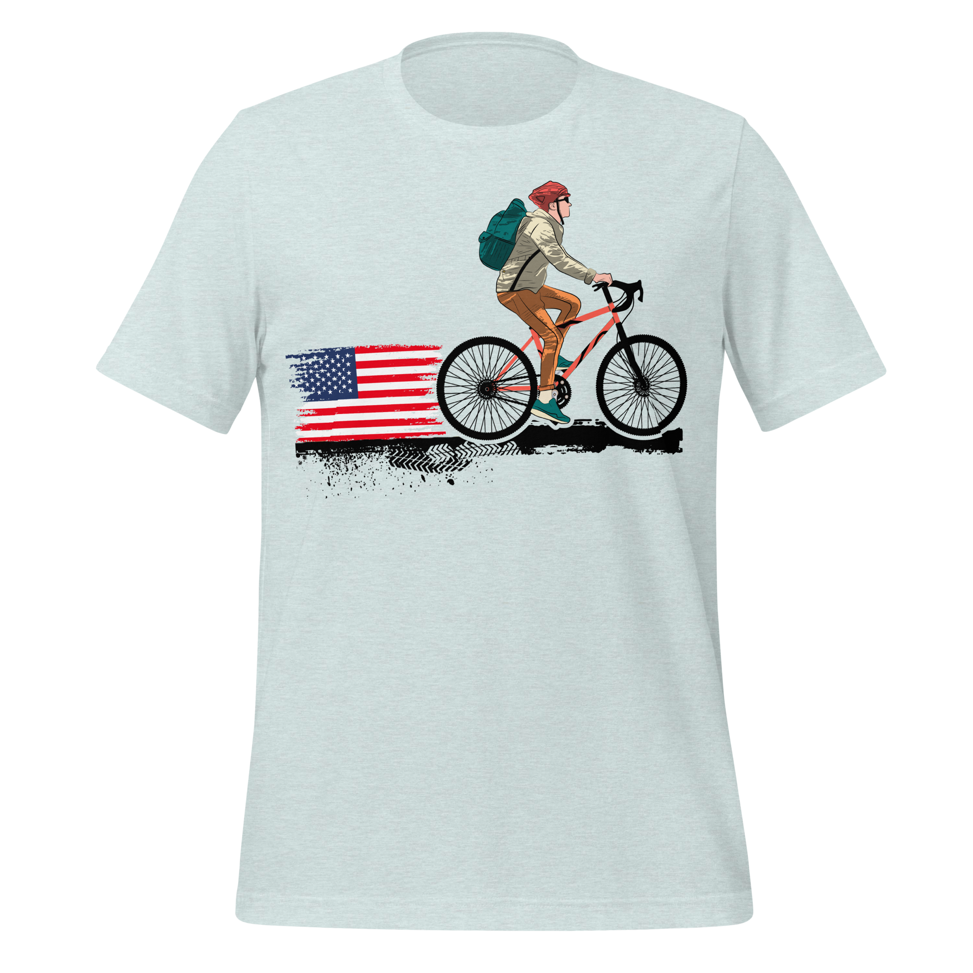 American Flag Cycling T-Shirt | Patriotic Bike Rider Tee   Cyclist Hive