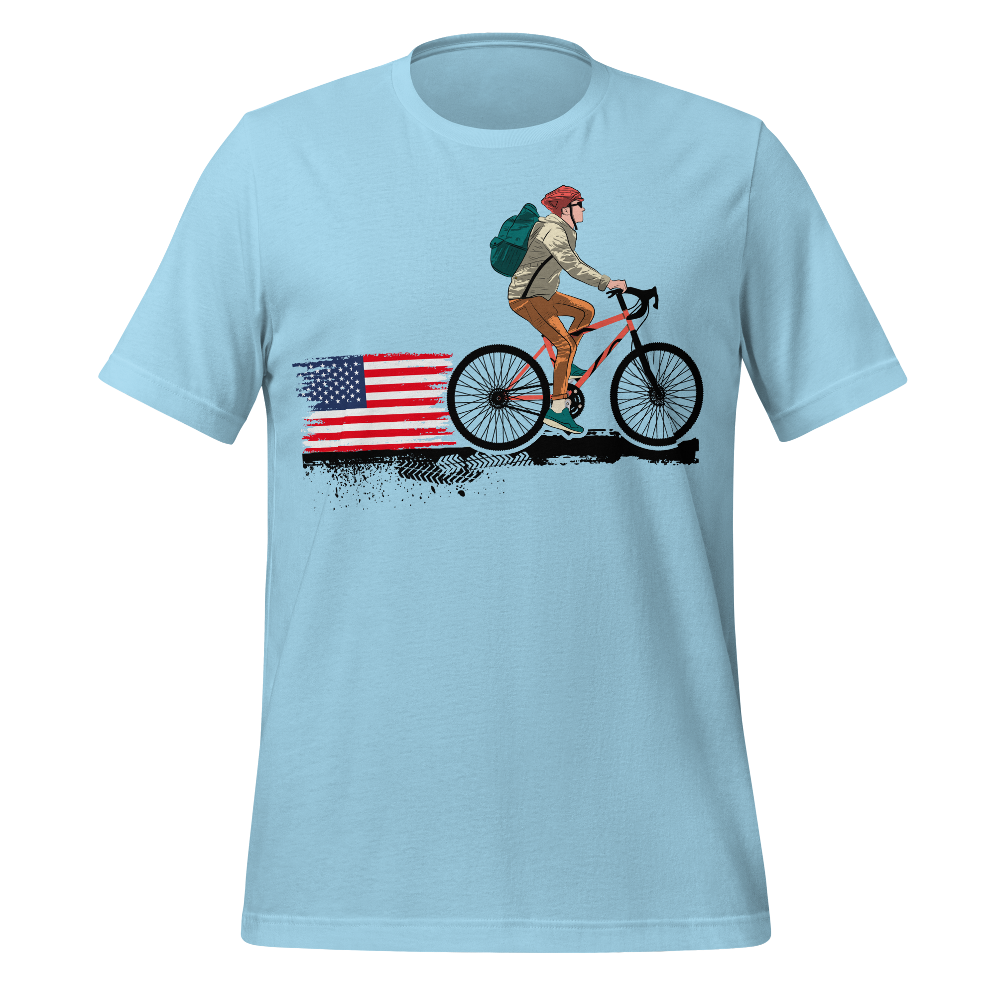 American Flag Cycling T-Shirt | Patriotic Bike Rider Tee   Cyclist Hive