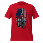 Mountain Bike American Flag T-Shirt | Patriotic Cycling Tee   Cyclist Hive