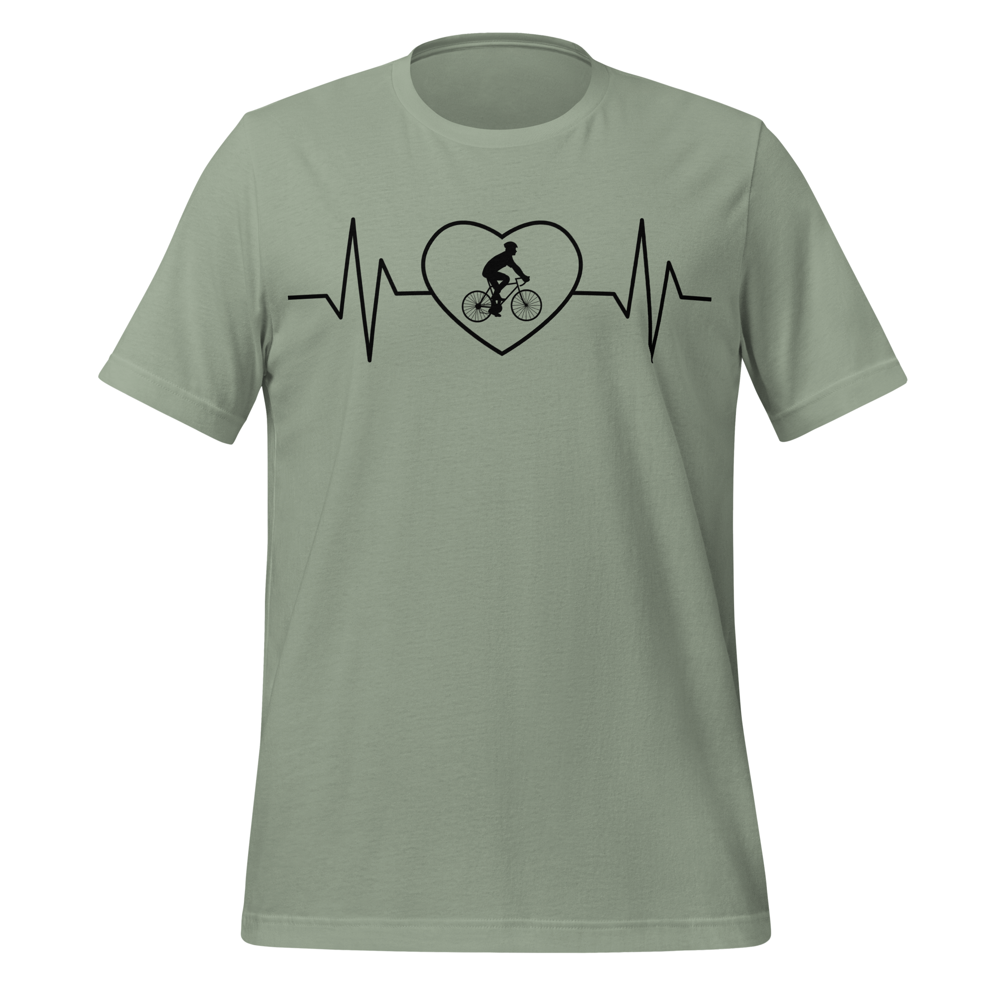 Male Cyclist Heartbeat Men’s T-Shirt | Minimalist Bike Lover Tee  Sage / XS Cyclist Hive