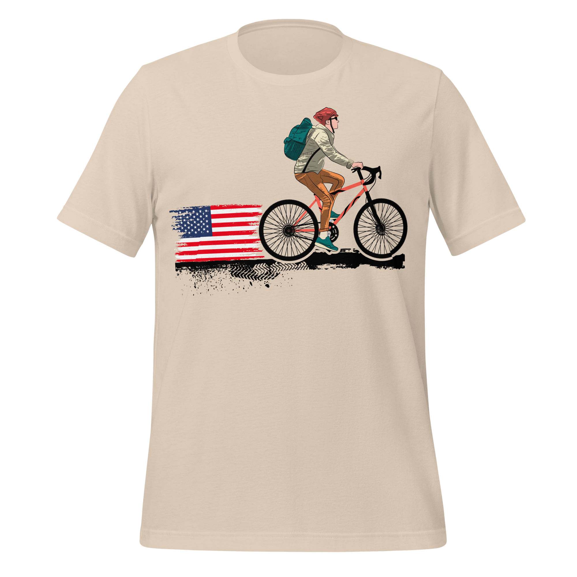 American Flag Cycling T-Shirt | Patriotic Bike Rider Tee   Cyclist Hive