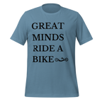 Great Minds Ride a Bike Handcycle T-Shirt | Adaptive Cycling Tee  Steel Blue / 2XL Cyclist Hive