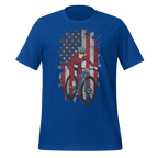 Mountain Bike American Flag T-Shirt | Patriotic Cycling Tee   Cyclist Hive