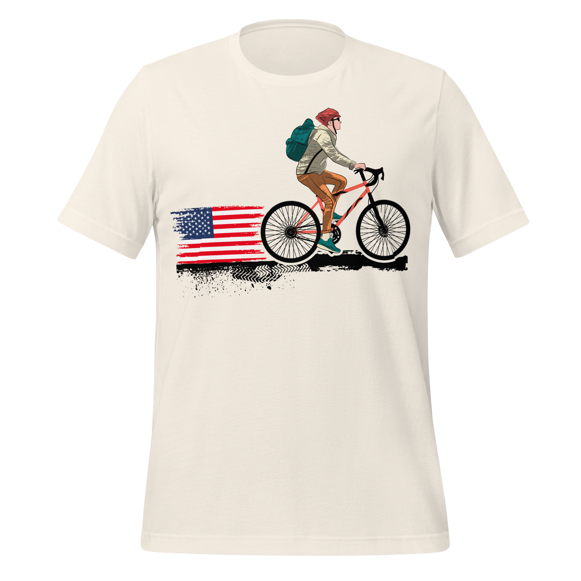 American Flag Cycling T-Shirt | Patriotic Bike Rider Tee   Cyclist Hive
