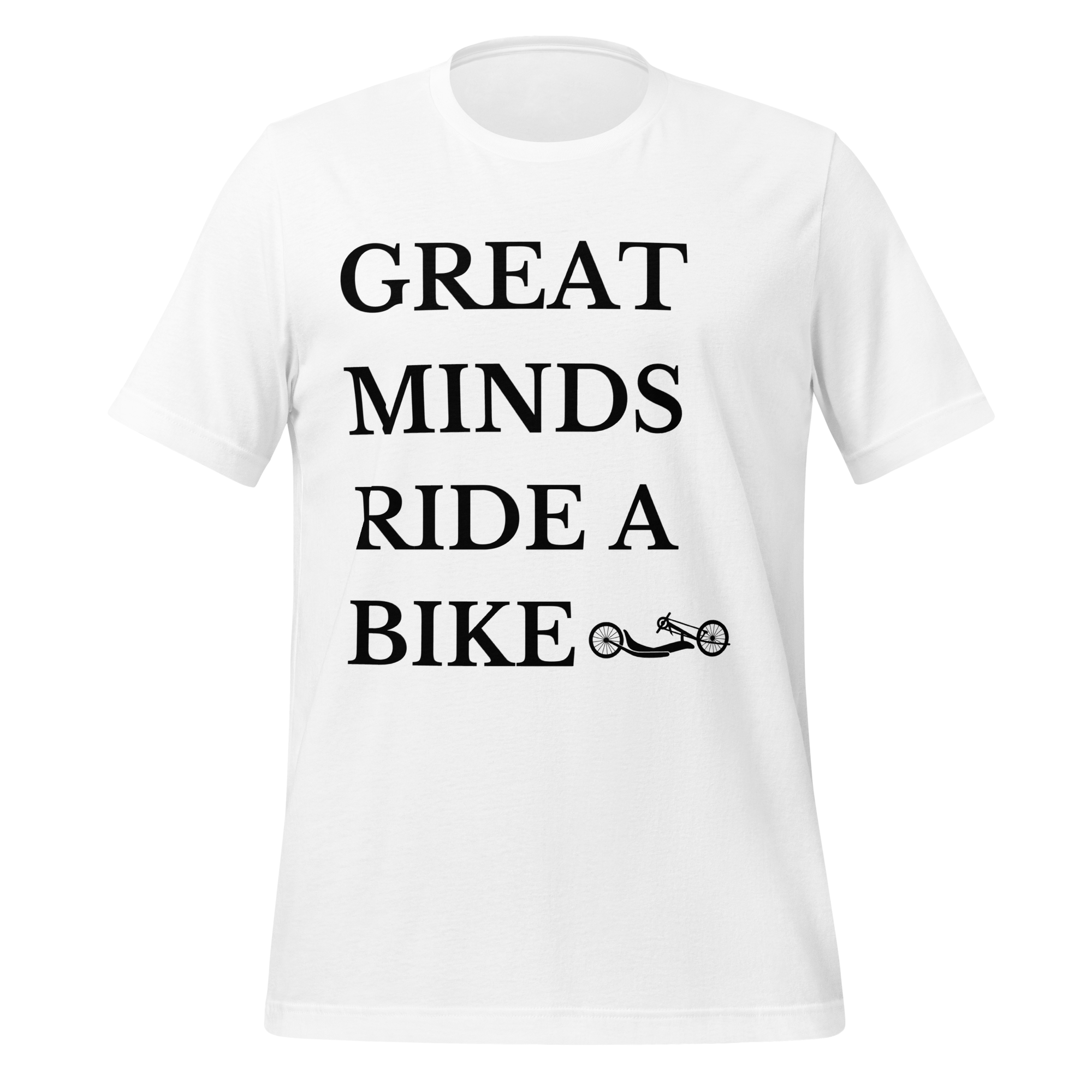 Great Minds Ride a Bike Handcycle T-Shirt | Adaptive Cycling Tee  White / 2XL Cyclist Hive
