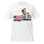 American Flag Cycling T-Shirt | Patriotic Bike Rider Tee   Cyclist Hive