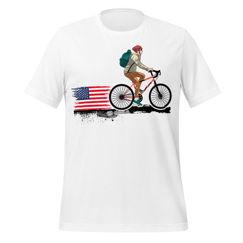 American Flag Cycling T-Shirt | Patriotic Bike Rider Tee   Cyclist Hive