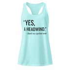 “Yes, A Headwind.” Women’s Racerback Tank Top | Funny Cycling Tank  Cancun / 2XL Cyclist Hive