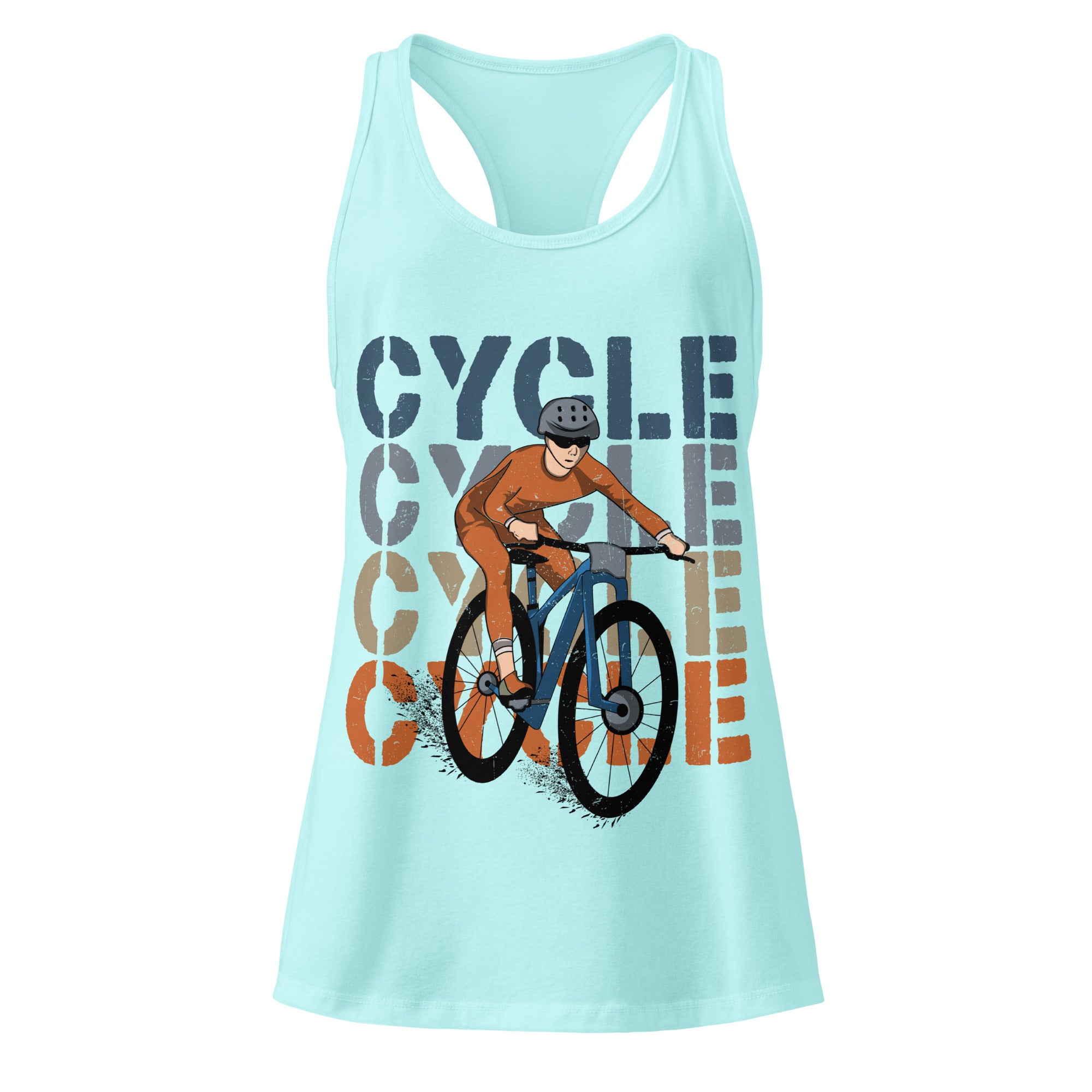 Cycle Retro Block Women’s Racerback Tank Top | Vintage Cycling Graphic   Cyclist Hive