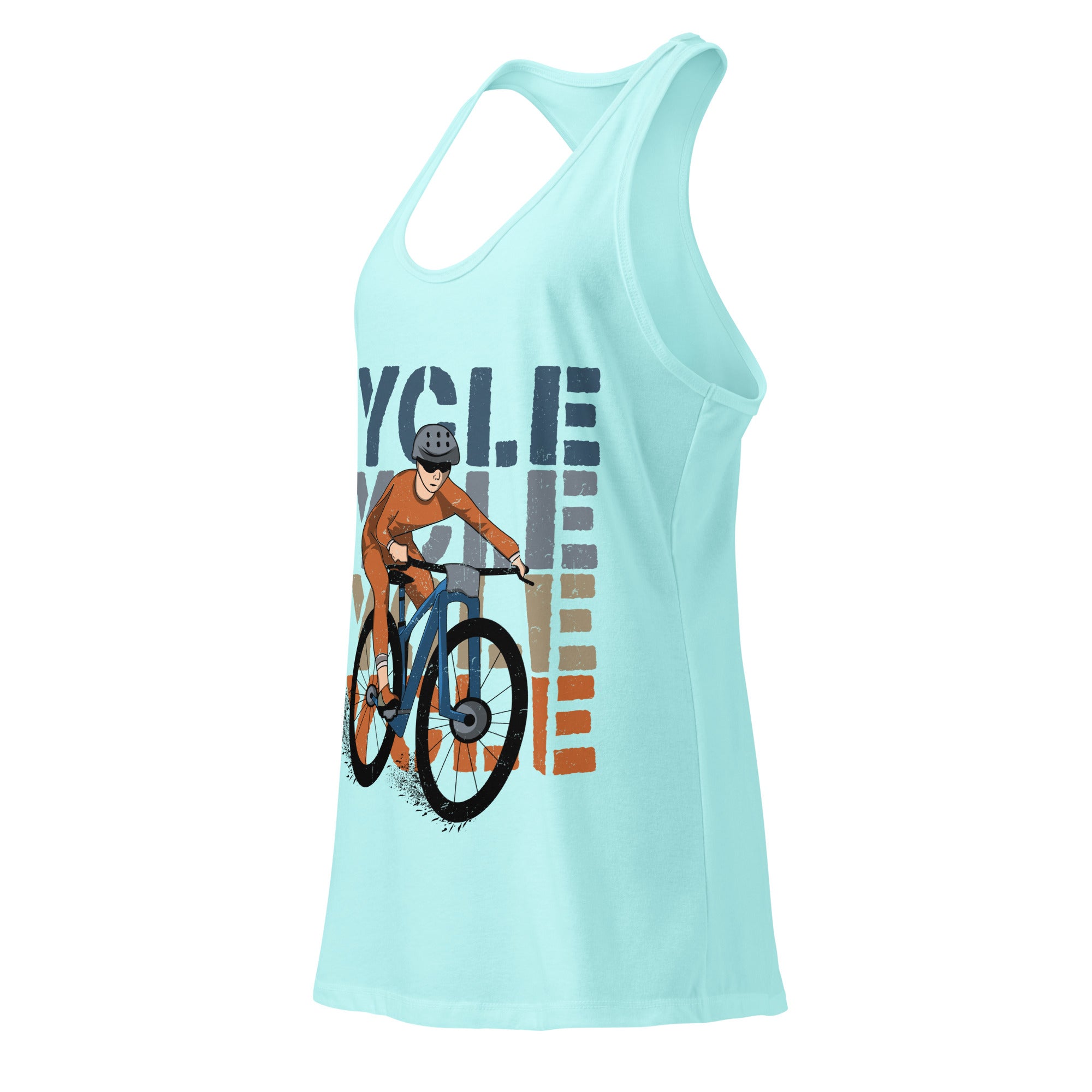 Cycle Retro Block Women’s Racerback Tank Top | Vintage Cycling Graphic   Cyclist Hive
