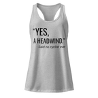 “Yes, A Headwind.” Women’s Racerback Tank Top | Funny Cycling Tank  Heather gray / 2XL Cyclist Hive