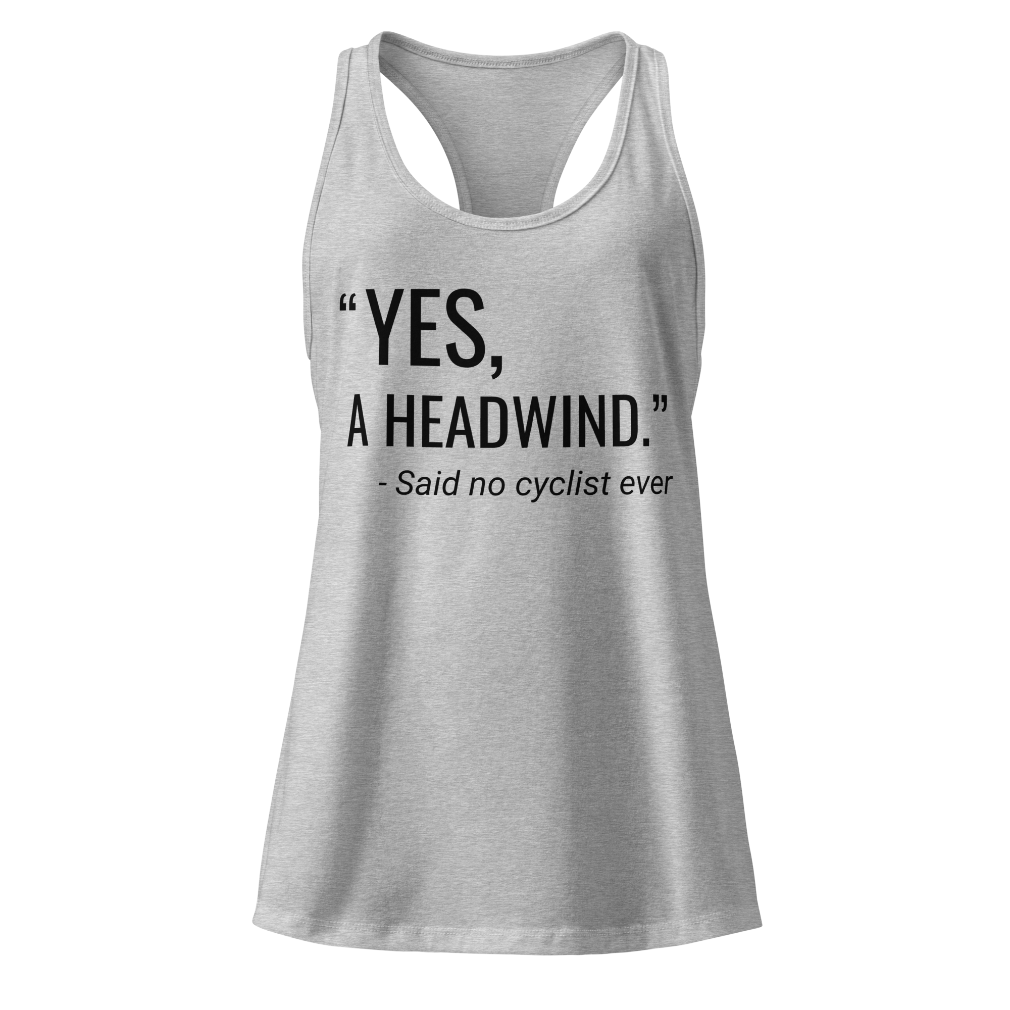 “Yes, A Headwind.” Women’s Racerback Tank Top | Funny Cycling Tank  Heather gray / 2XL Cyclist Hive