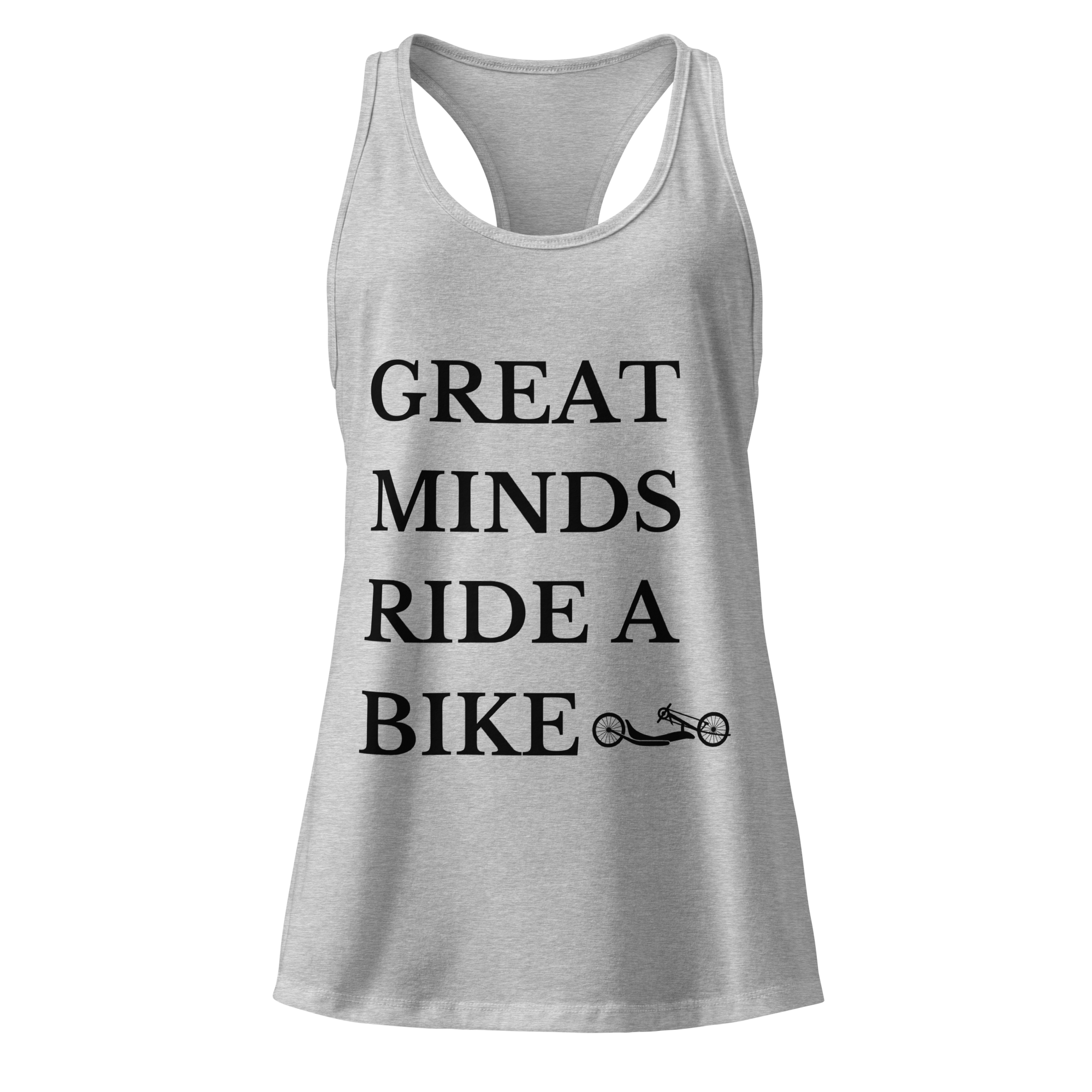 Great Minds Ride a Bike Handcycle Women’s Racerback Tank Top  Heather gray / 2XL Cyclist Hive