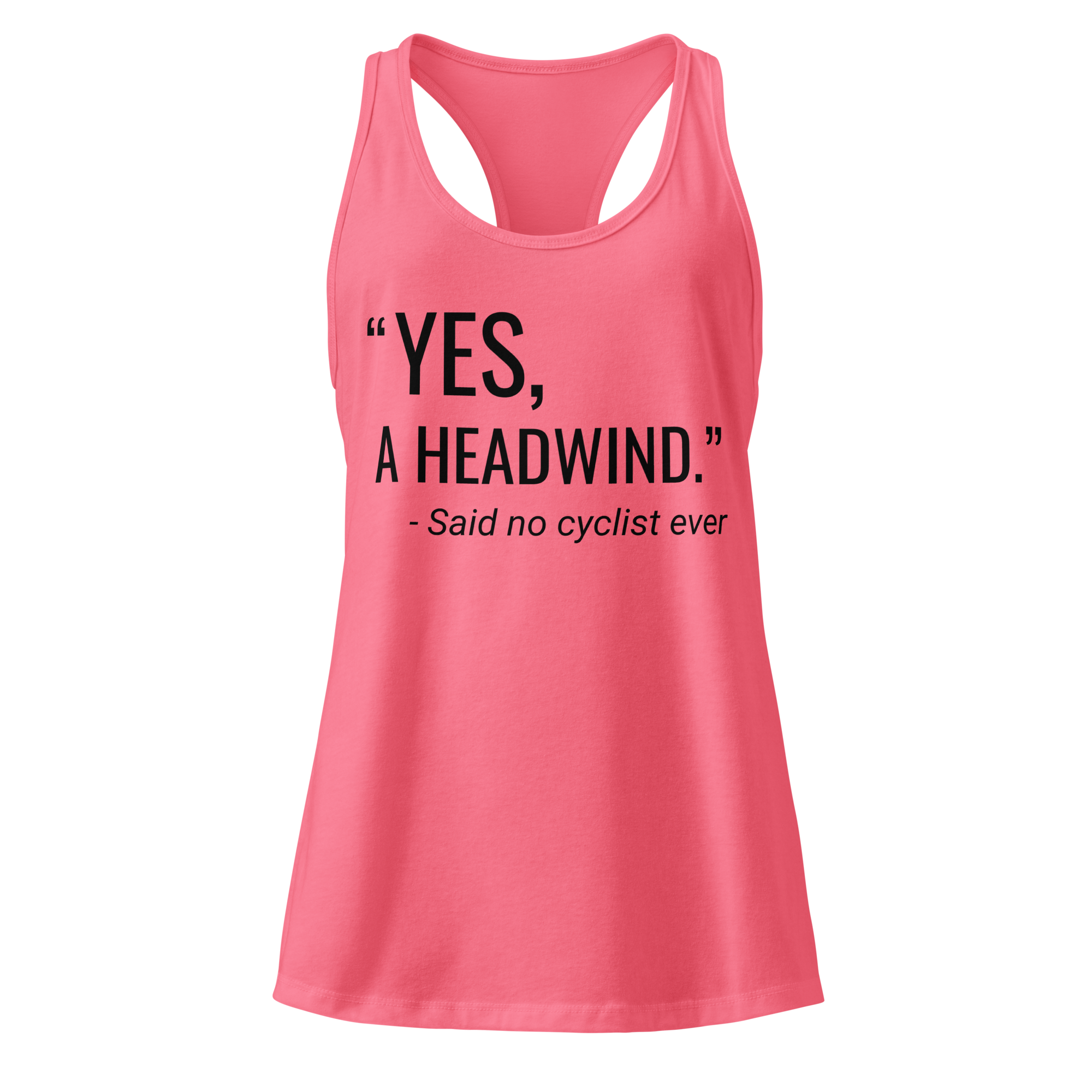 “Yes, A Headwind.” Women’s Racerback Tank Top | Funny Cycling Tank  Hot Pink / 2XL Cyclist Hive