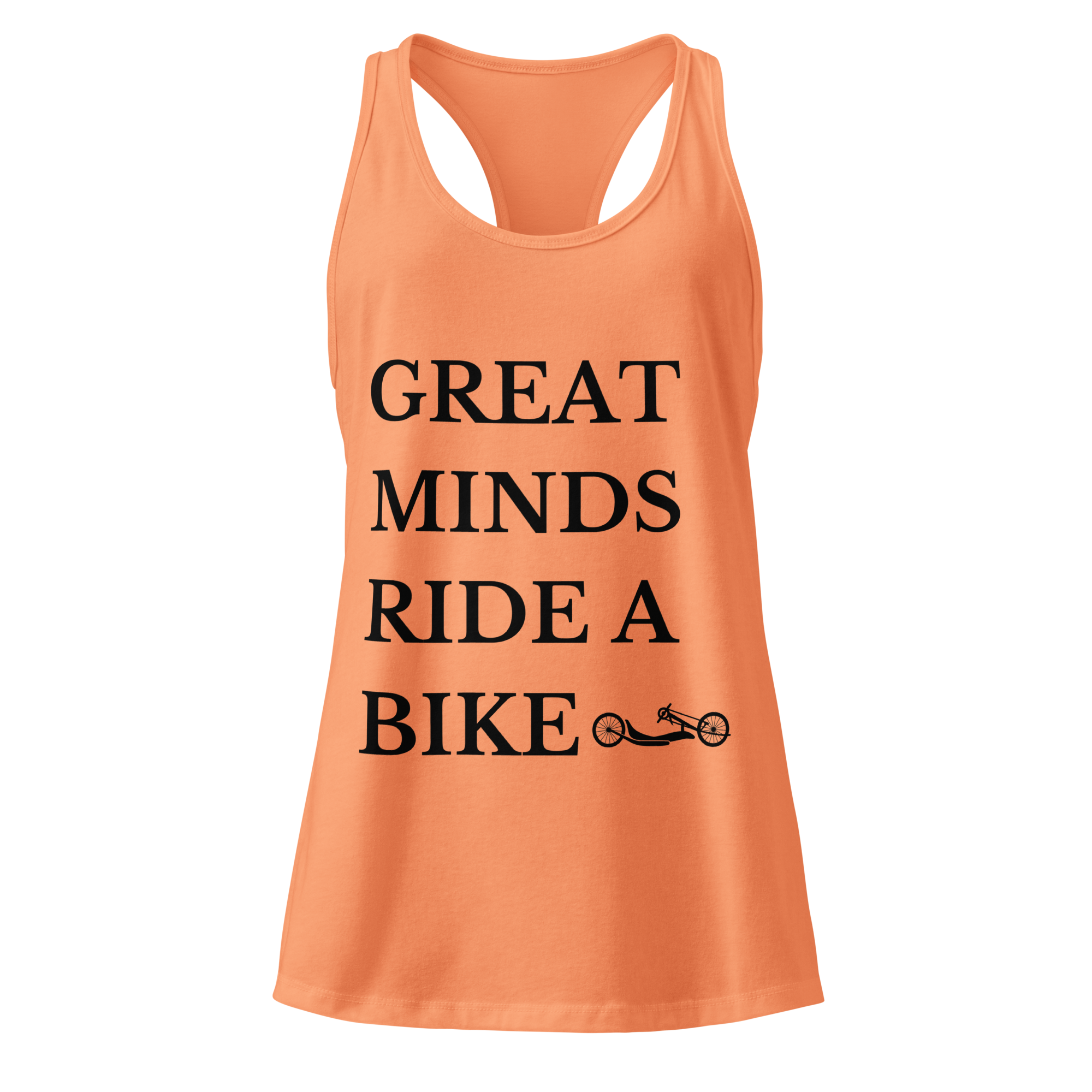 Great Minds Ride a Bike Handcycle Women’s Racerback Tank Top  Light Orange / 2XL Cyclist Hive