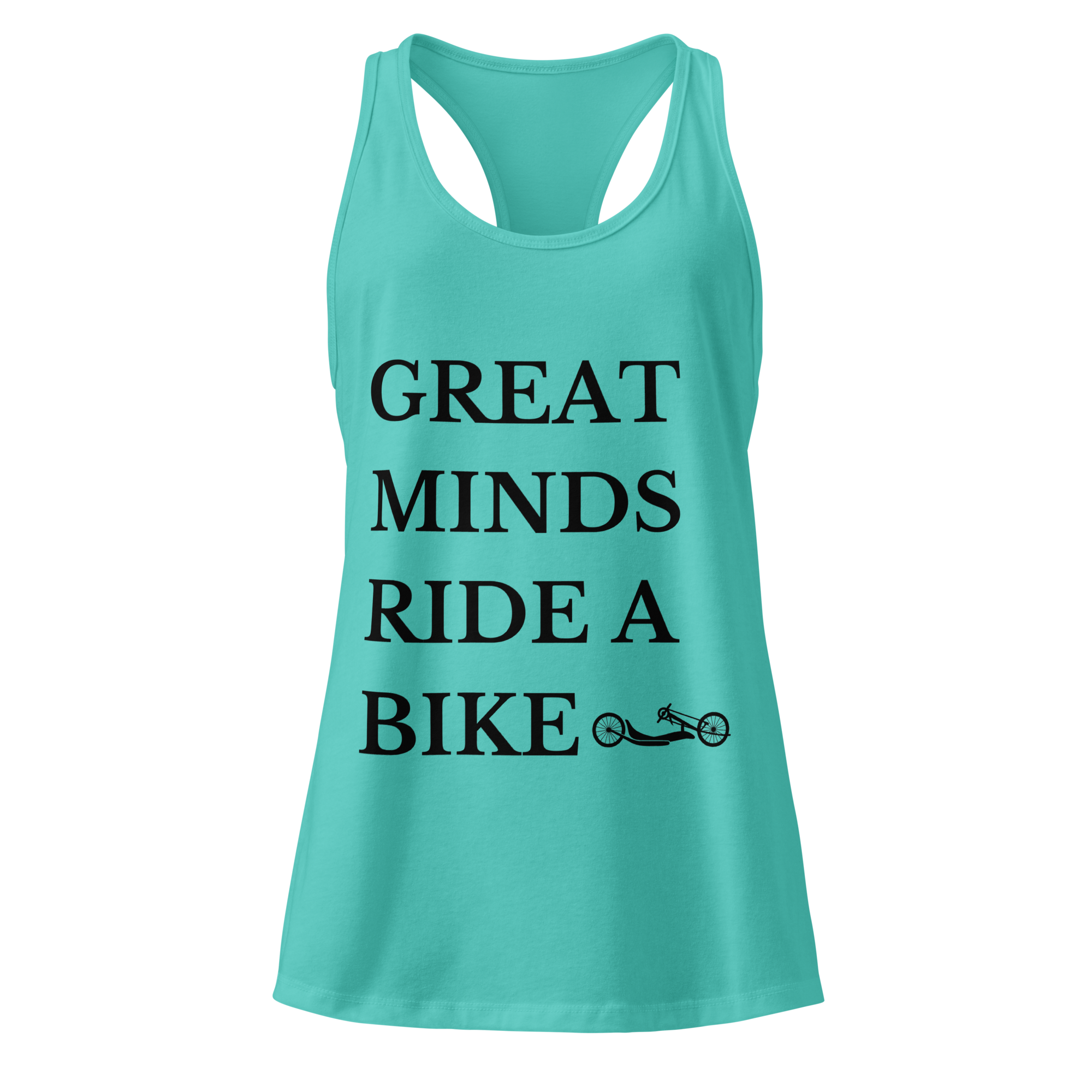 Great Minds Ride a Bike Handcycle Women’s Racerback Tank Top  Tahiti Blue / 2XL Cyclist Hive
