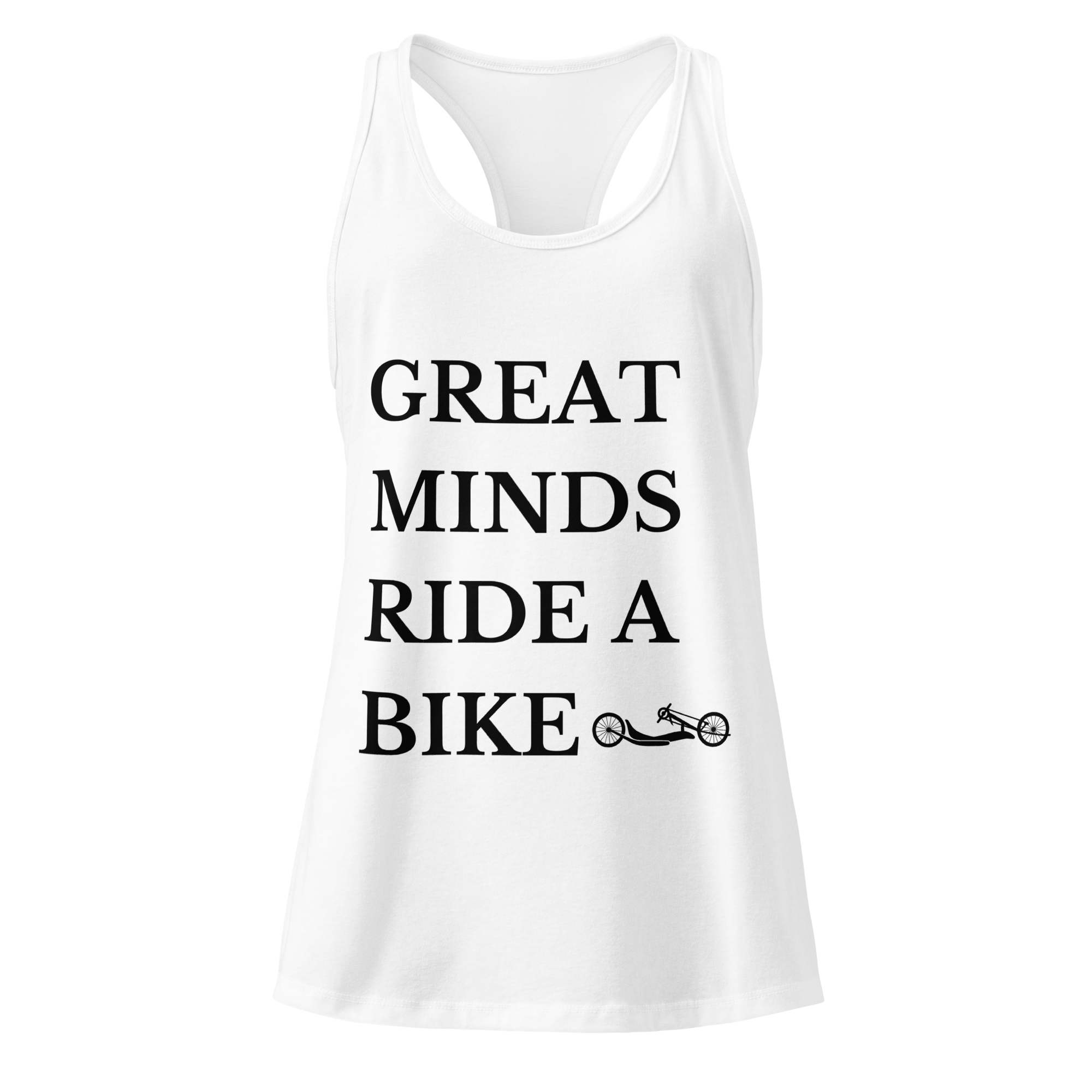 Great Minds Ride a Bike Handcycle Women’s Racerback Tank Top  White / 2XL Cyclist Hive